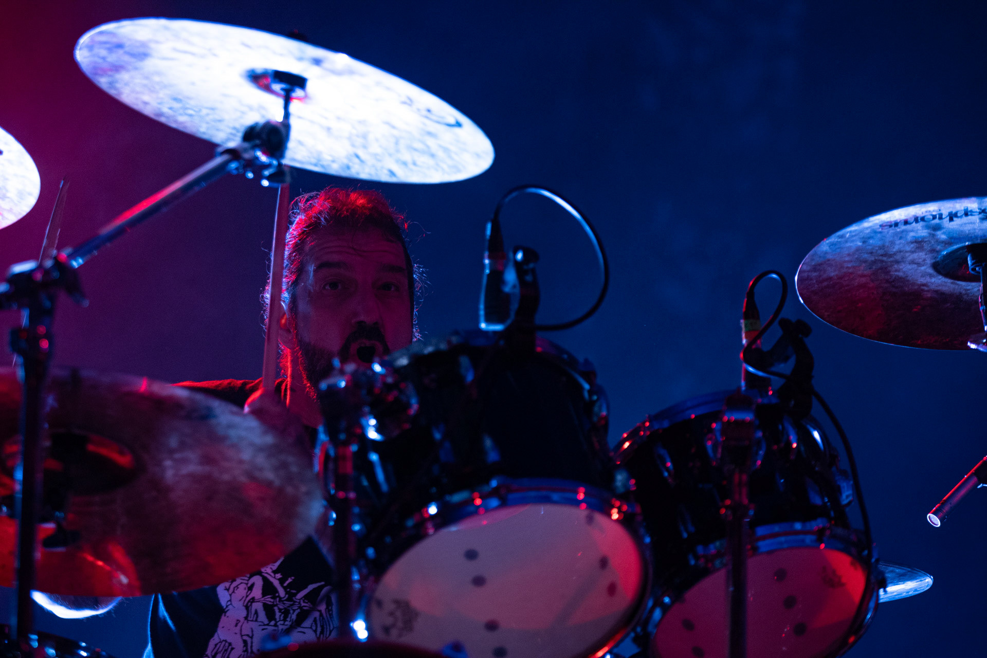24.09.2021 koncert Rotting Christ, Warszawa, Progresja.N/z Themis Tolis perkusja, fot. Andrzej Wasilkiewicz/REPORTER