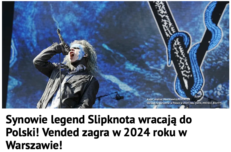 Synowie legend Slipknota wracają do Polski! Vended zagra w 2024 roku w Warszawie!