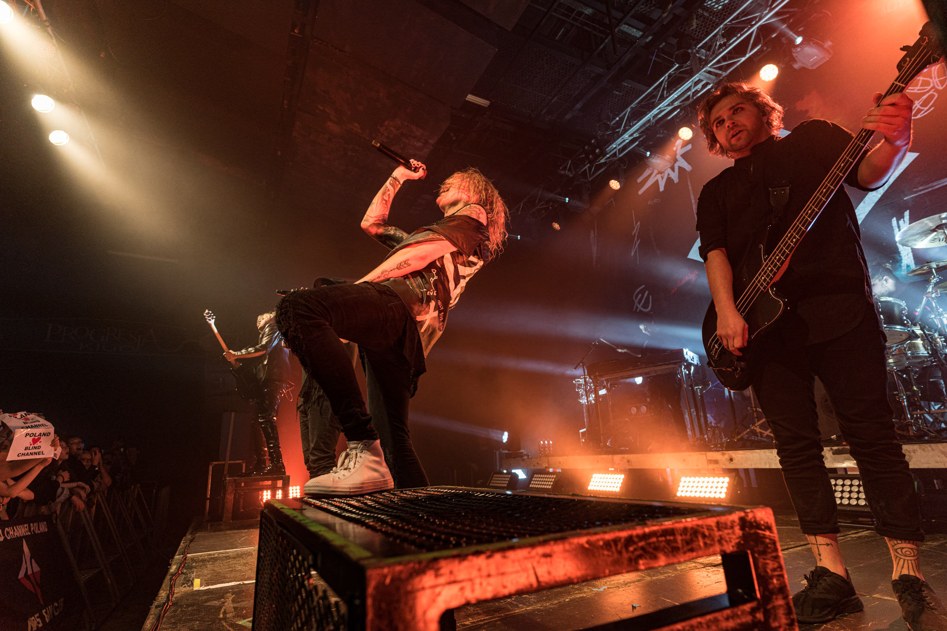 1.10.2022 Blind Channel – finski zespol rockowy zalozony w 2013 roku w Oulu, reprezentant Finlandii w Konkursie Piosenki Eurowizji 2021. Joel Hokka – vocals,Niko Moilanen – vocals,Joonas Porko – guitar,Olli Matela – bass,Tommi Lalli – drums,Aleksi Kaunisvesi – samples, percussion, DJProdukcja Winiary Bookings, patronat Antyradio, klub Progresja, Century Media,fot. Andrzej Wasilkiewicz/Reporter