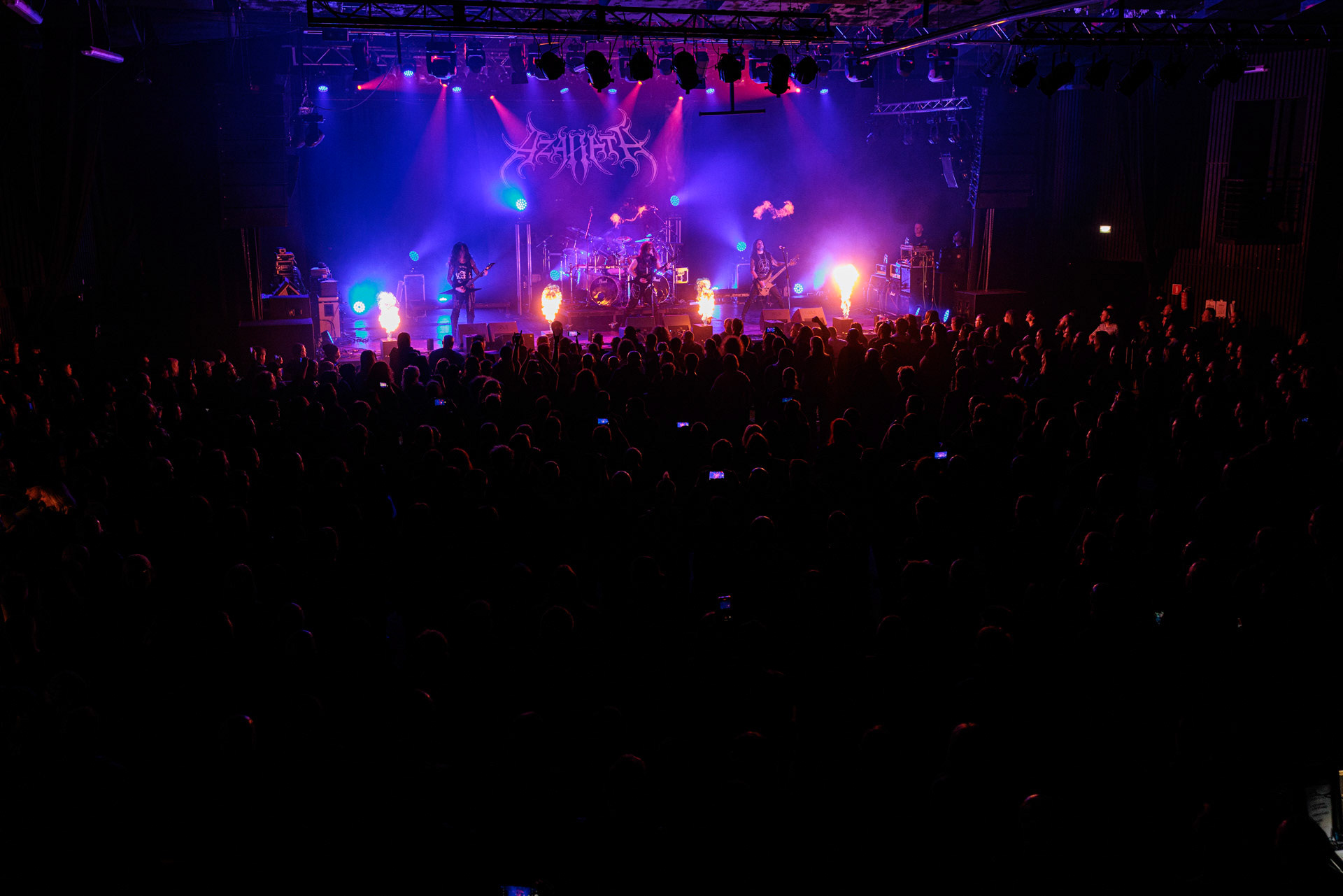 18.02.2022r - Azarath - jako gosc specjalny na warszawskim koncercie Vader w Progresji.n/z Marcin Skullripper – wokal, gitara, n/z Bartlomiej Bart Szudek – gitara, n/z Piotr P. Ostrowski – gitara basowa, n/z Zbigniew Inferno Prominski – perkusja, Left Hand Sounds, Knock Out Productions, Massive Music,fot. Andrzej Wasilkiewicz/Reporter