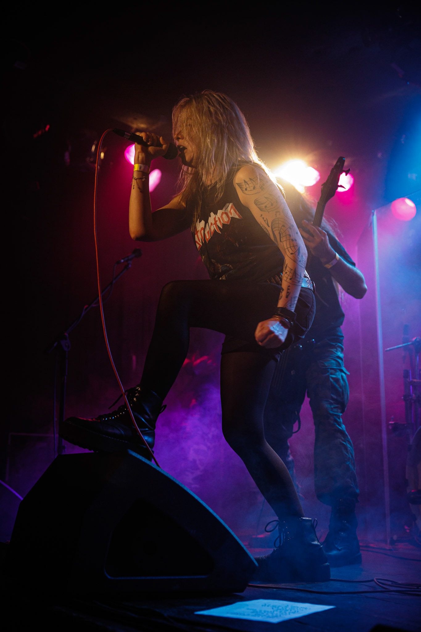 War-Saw - thrashmetal.Koncert Czwarta Fala MMXXII klub VooDoo Warszawa.n/z Marek Agnostic Molenda - gitara,n/z Tomek Zyclon Weglewski - bas,n/z Pawel Abaddon Rekowski - gitara,n/z Sylwia Papierska - wokal,n/z Pawel Pawulon Jaroszewicz - drums,Fot. Andrzej Wasilkiewicz/kaziq.com