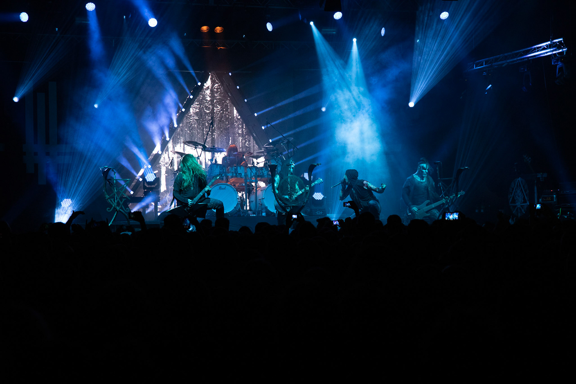 14.12.2018r. Behemoth koncert Merry Christless - Warszawa Progresja, Adam "Nergal" Darski – gitara, wokal prowadzący, 
Zbigniew "Inferno" Promiński – perkusja,
Tomasz "Orion" Wróblewski – gitara basowa, Patryk "Seth" Sztyber – gitara, Niklas Kvarforth - voc. fot. Andrzej Wasilkiewicz/Reporter