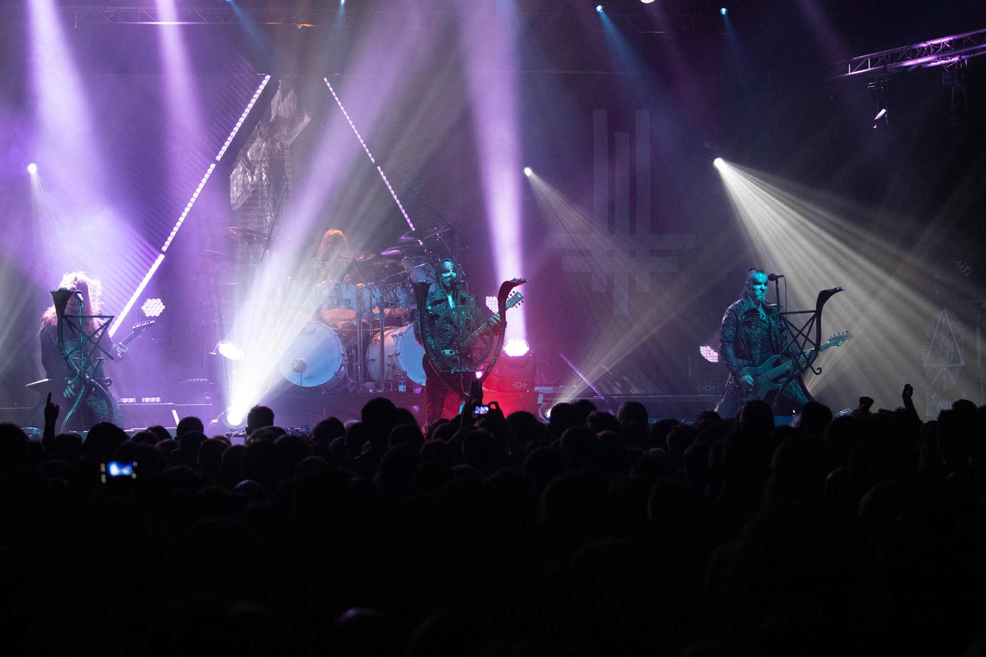 14.12.2018r. Behemoth koncert Merry Christless - Warszawa Progresja, Adam "Nergal" Darski – gitara, wokal prowadzący, 
Zbigniew "Inferno" Promiński – perkusja,
Tomasz "Orion" Wróblewski – gitara basowa, Patryk "Seth" Sztyber – gitara,  fot. Andrzej Wasilkiewicz/Reporter