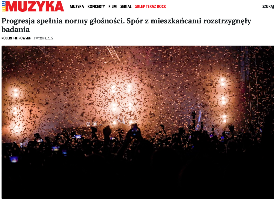 Progresja spełnia normy głośności - Gramy do Woli