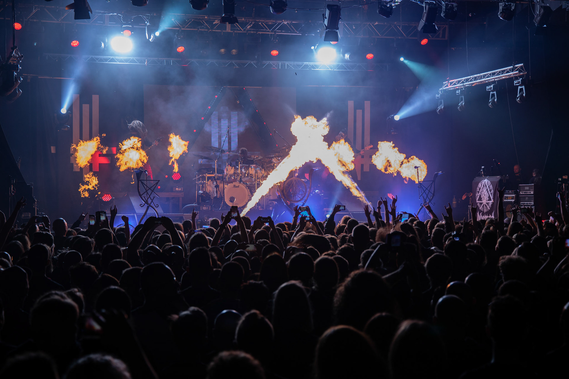 14.12.2018r. Behemoth koncert Merry Christless - Warszawa Progresja, Adam "Nergal" Darski – gitara, wokal prowadzący, 
Zbigniew "Inferno" Promiński – perkusja,
Tomasz "Orion" Wróblewski – gitara basowa, Patryk "Seth" Sztyber – gitara,  fot. Andrzej Wasilkiewicz/Reporter