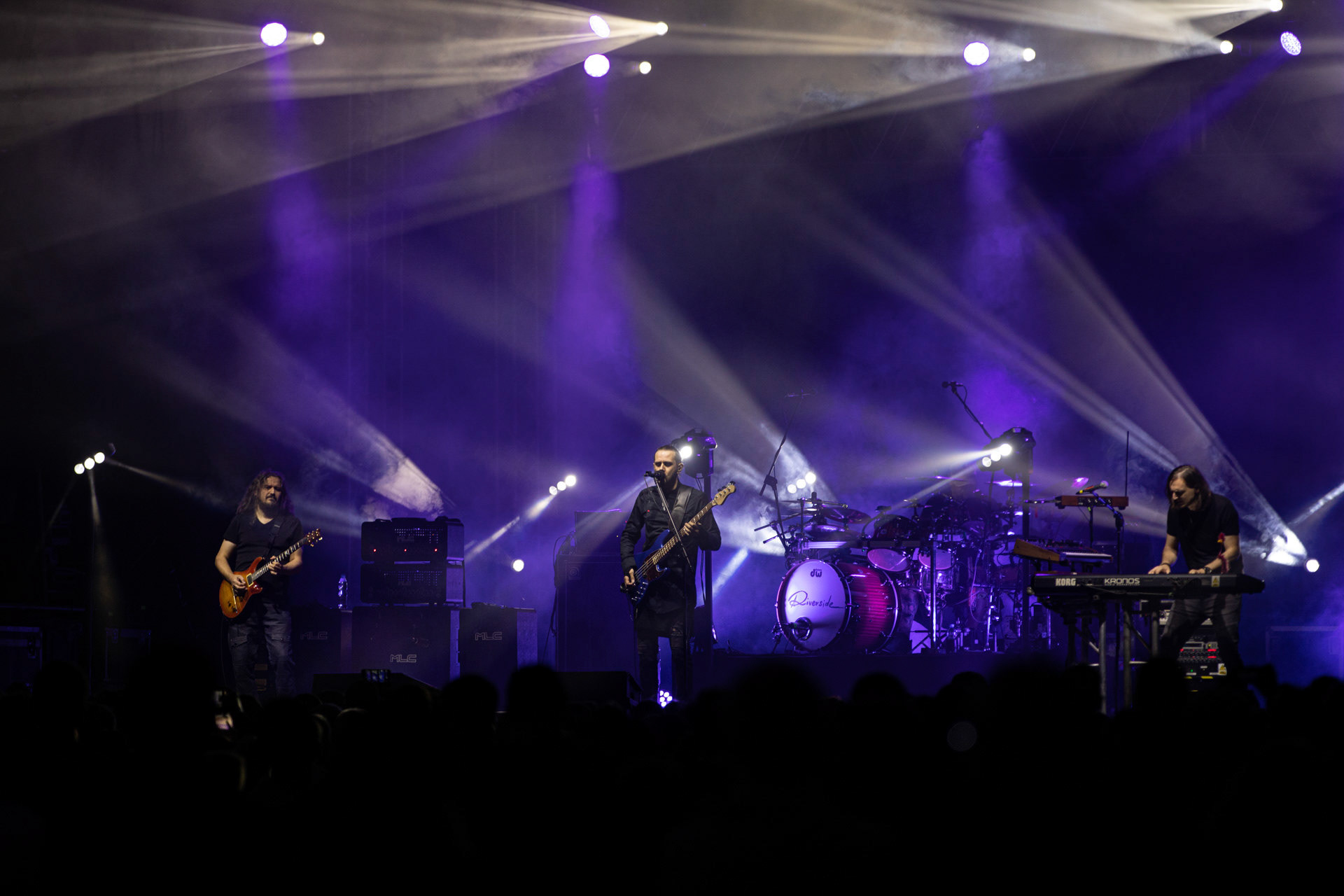 21.08.2021 koncert Riverside 20 lecie w Warszawie,Letnia scena Progresji, Gramy do Woli.n/z Mariusz Duda – bass, wokal,n/z Piotr Kozieradzki – perkusja,n/z Michal Lapaj – instrumenty klawiszowe, wokal,n/z Maciej Meller - gitara,Fot. Andrzej Wasilkiewicz/Reporter