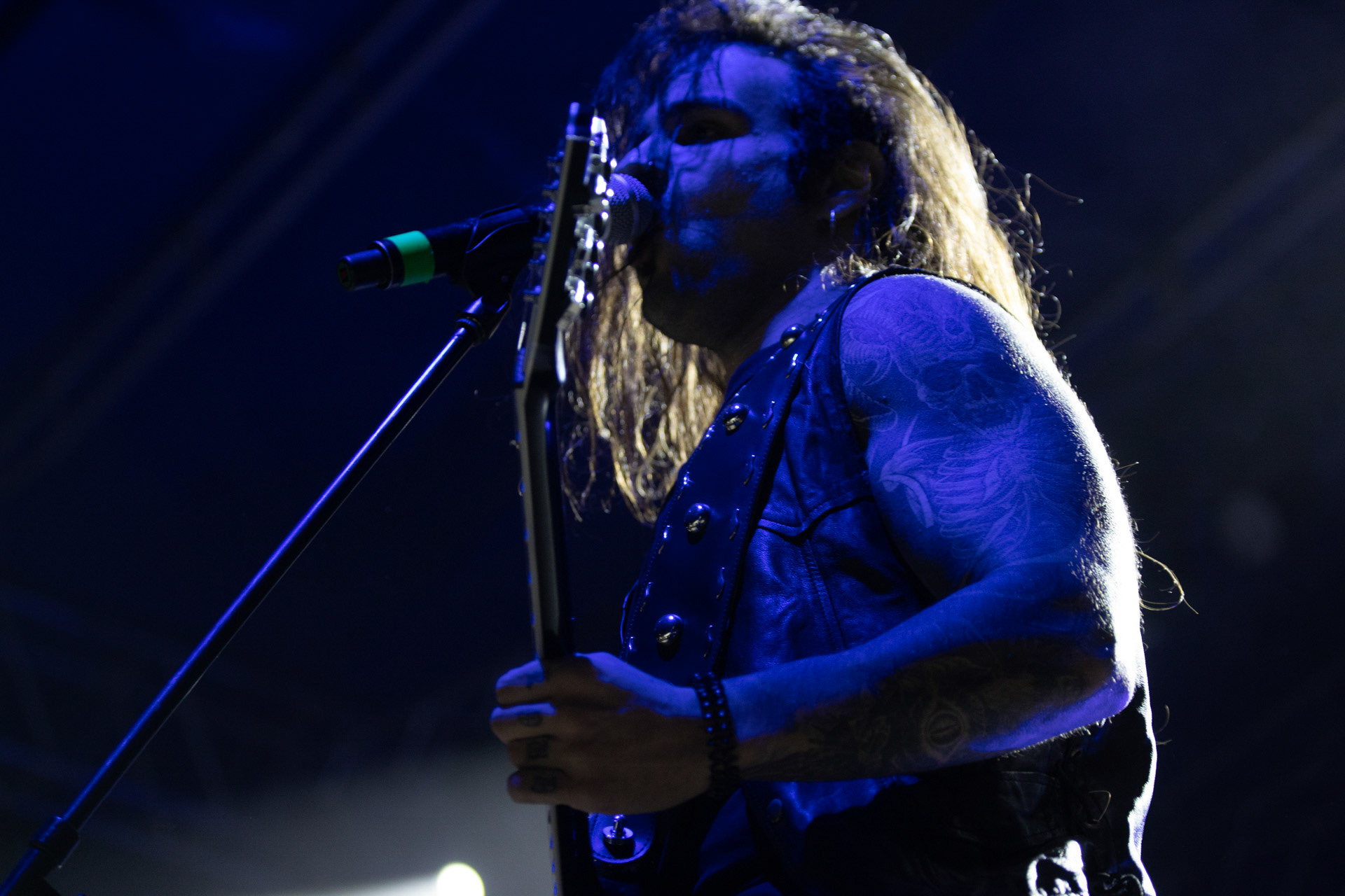 24.09.2021 koncert Rotting Christ, Warszawa, Progresja. N/z  Kostis Foukarakis fot. Andrzej Wasilkiewicz/REPORTER