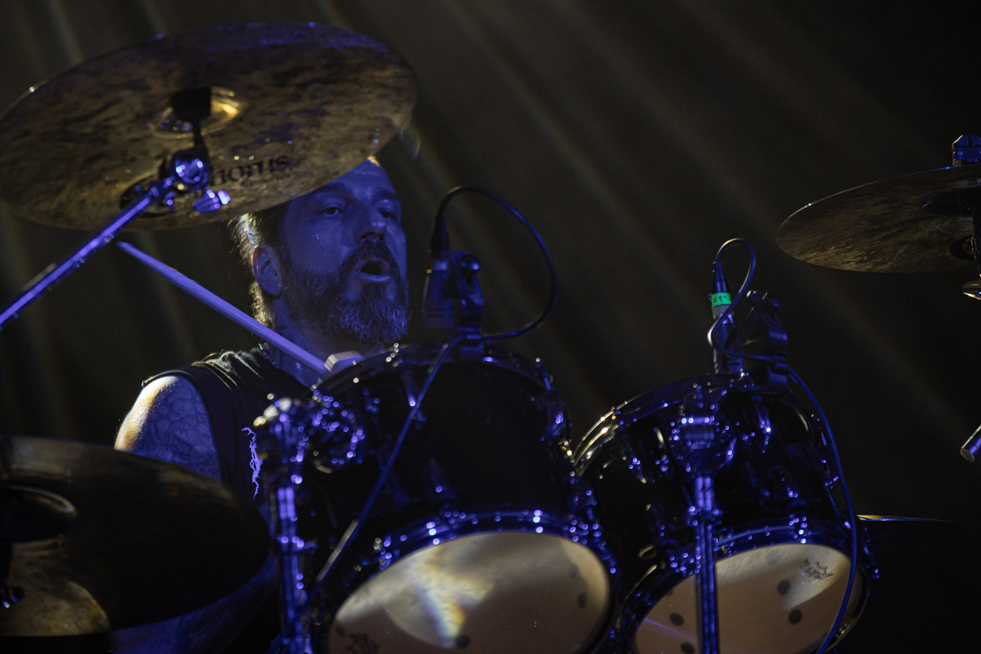 24.09.2021 koncert Rotting Christ, Warszawa, Progresja.N/z Sakis Tolis gitara wokal,N/z Themis Tolis perkusja, N/z Vagelis Karzis gitara basowa,N/z George Emmanuel  gitara,fot. Andrzej Wasilkiewicz/REPORTER