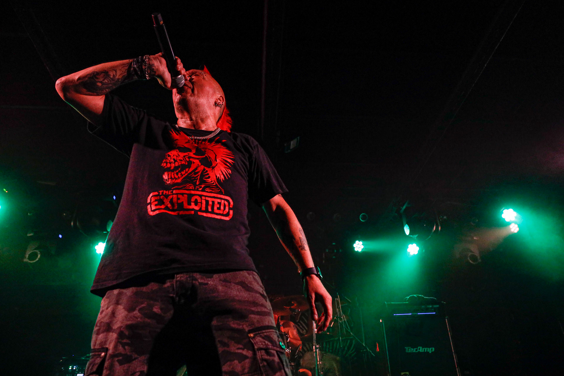 25.08.2022 The Exploited - legenda drugiej fali punk rocka na koncercie w warszawskiej Proximie.Weterani punk rock, hardcore punk, crossover thrash z Edynburga w składzie:Wattie Buchan – wokal, Irish Rob – bas,Willie Buchan – perkusja,Robbie Steedo Davidson - gitara,Produkcja: Noise Annoys Booking Agency and Records, Boredom Booking. fot. Andrzej Wasilkiewicz/Reporter