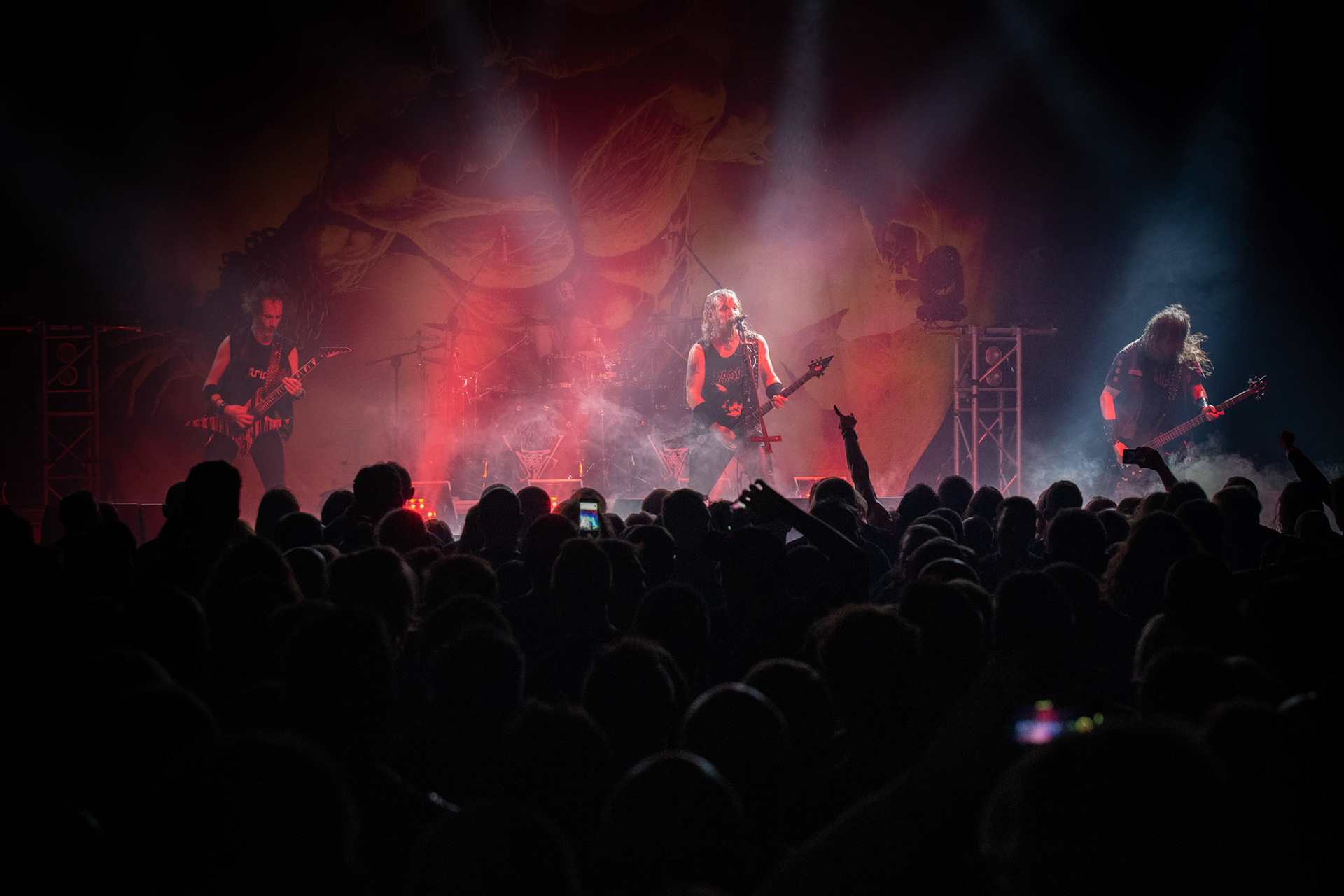 Legendy Metalu Vader - Death Metal - koncert Legendy Metalu w warszawskiej Progresji, 
Peter: Guitar + Vocals
Pajak: Guitar
Hal: Bass
James: Drums
fot. Andrzej kaziq Wasilkiewicz/Reporter