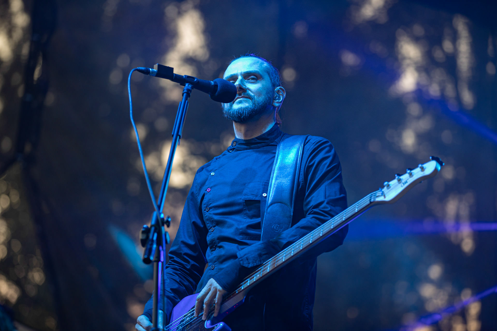 21.08.2021 koncert Riverside 20 lecie w Warszawie,Letnia scena Progresji, Gramy do Woli.n/z Mariusz Duda – bass, wokal,Fot. Andrzej Wasilkiewicz/Reporter