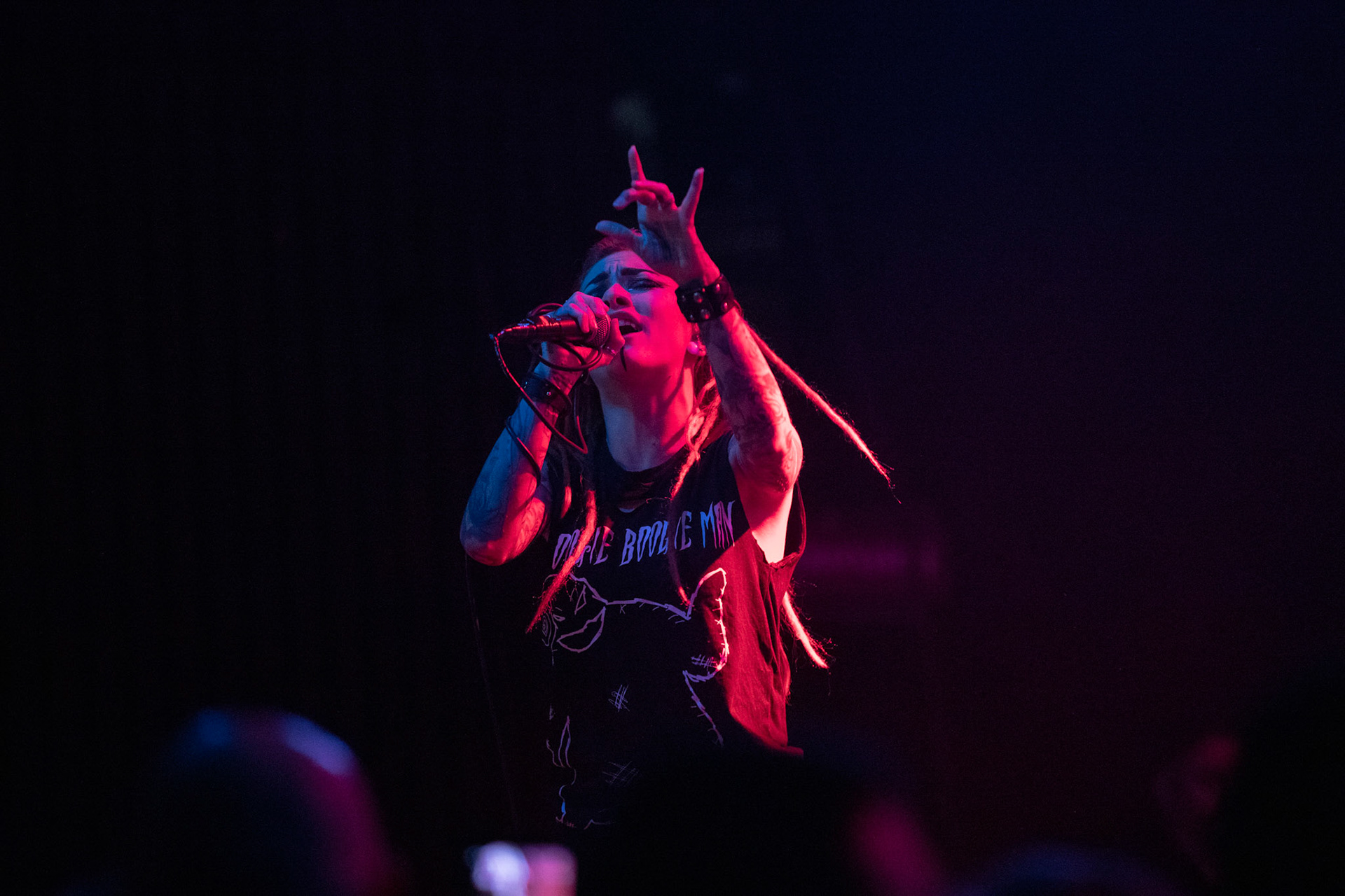 01.03.2019 Infected Rain- koncert warszawska Progresja, Infected Rain Moldovan nu metal, nu metalcore,
Vadim "Vidick" Ozhog - guitars, 
Vladimir Babici - bass, 
Serghei Babici - guitars, 
Eugen Voluta - drums,
Elena "Lena Scissorhands" Cataraga - vocals,