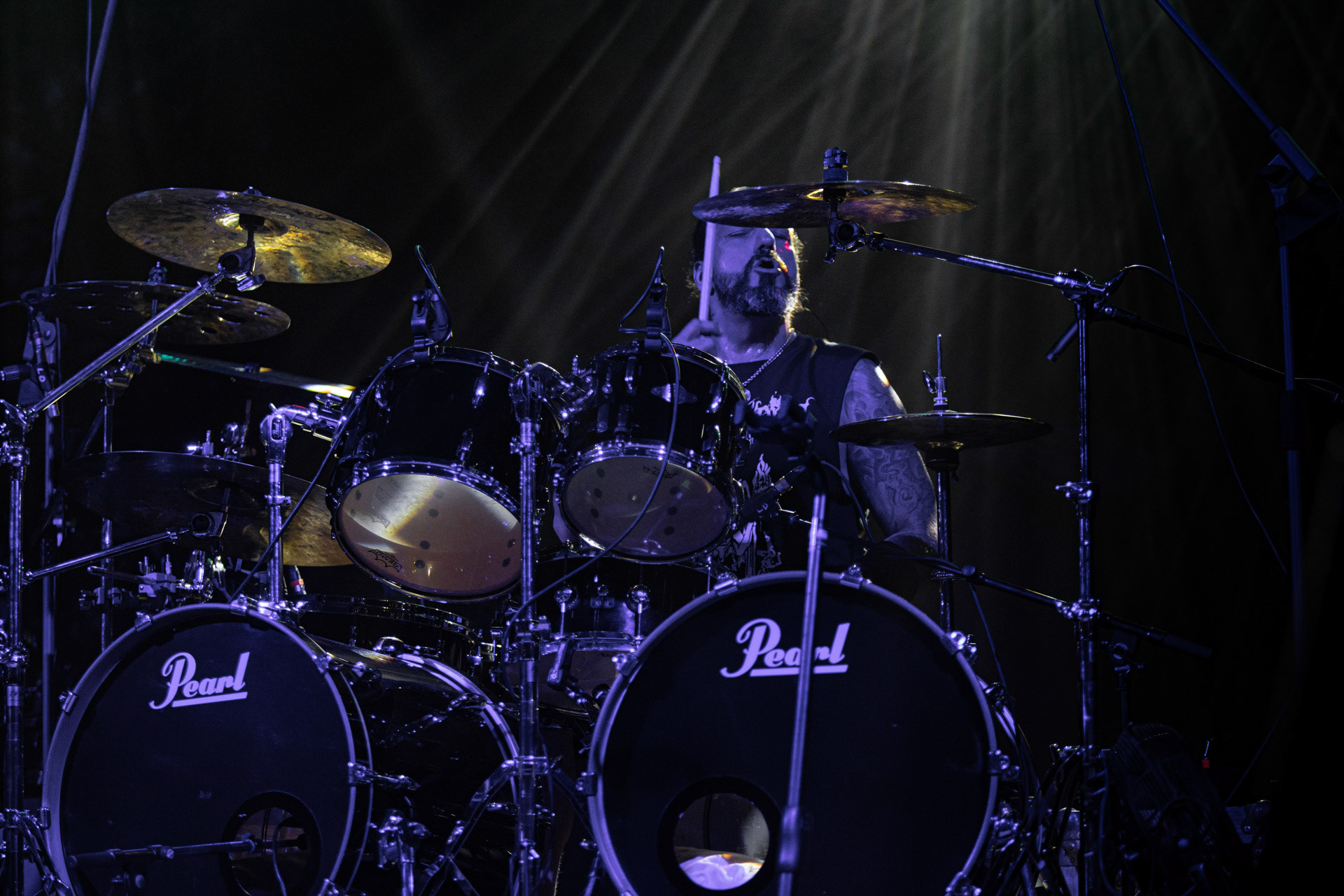 24.09.2021 koncert Rotting Christ, Warszawa, Progresja.N/z Themis Tolis perkusja, fot. Andrzej Wasilkiewicz/REPORTER