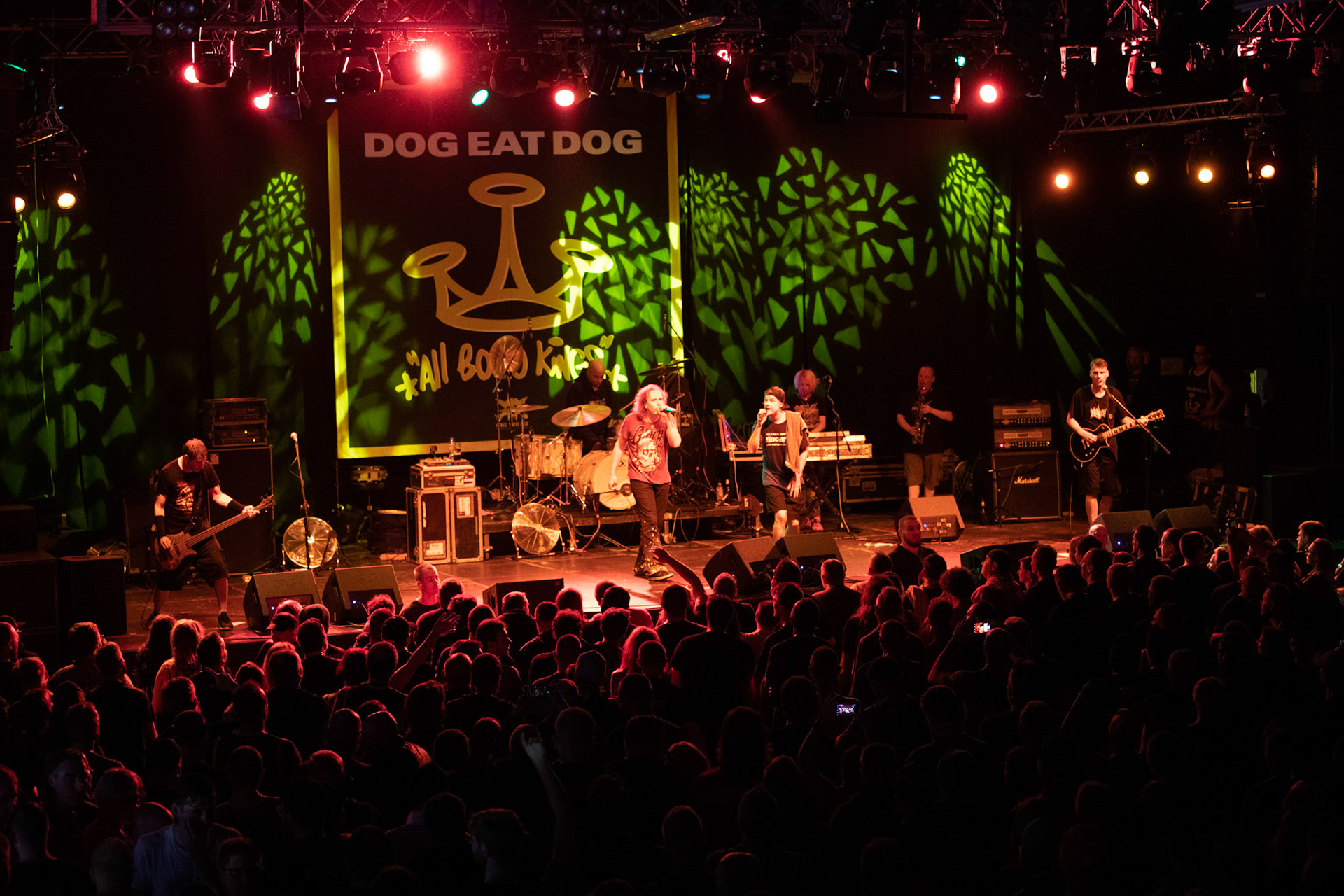 Dog Eat Dog - USA - hardcore, punkrock, rap, metal, hip hop,reggae, soul, funk,
Dave Neabore (bass), 
John Connor (vocals), 
Brandon Finley (drums) 
Roger Hämmerli (guitar)
Bozez (sax & beer)
koncert w Warszawskiej Progresji w ramach trasy 25 lat All Boro Kings zespołu Dog Eat Dog.
fot. Andrzej Wasilkiewicz/Reporter