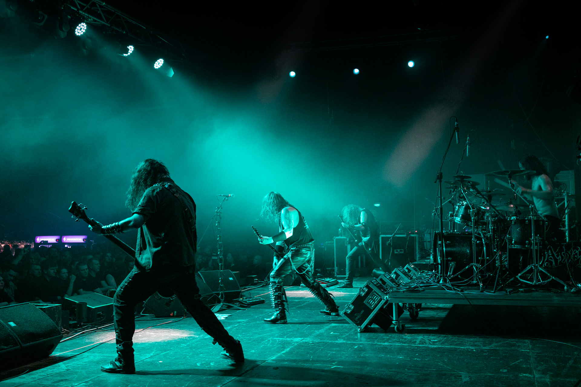 Legendy Metalu Vader - Death Metal - koncert Legendy Metalu w warszawskiej Progresji, 
Peter: Guitar + Vocals
Pajak: Guitar
Hal: Bass
James: Drums
fot. Andrzej kaziq Wasilkiewicz/Reporter