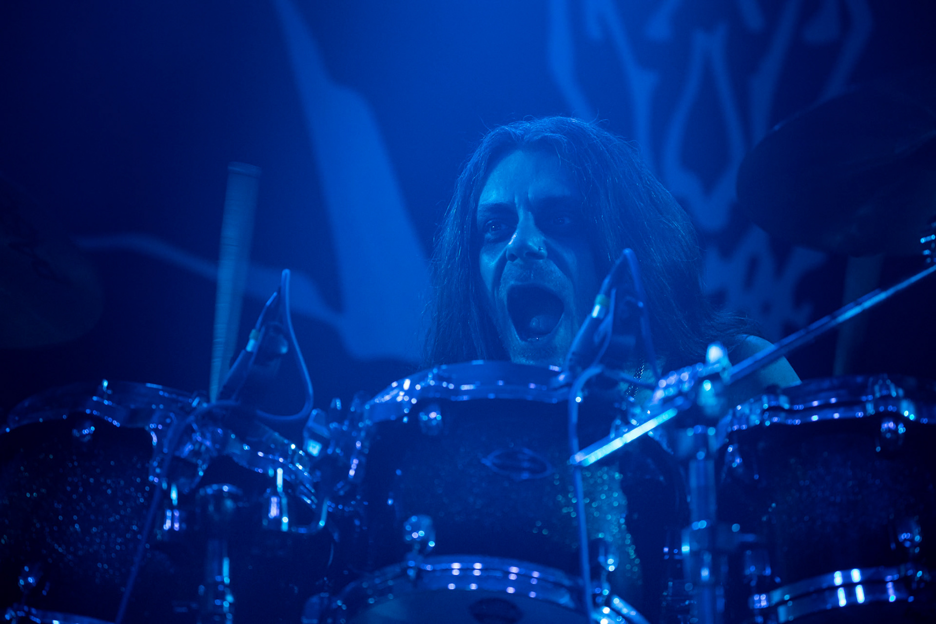 15.12.2019 koncert szwajcarów z Hellhammer: Triumph of Death, Merry Christless 2019, Warszawa Klub Progresja,
zespół Thomasa Gabriela Fishera, black metal, death metal, 
n/z Alessandro Commerio perkusja, New Aeon Musick, Knock Out Productions
fot. Andrzej Wasilkiewicz/REPORTER