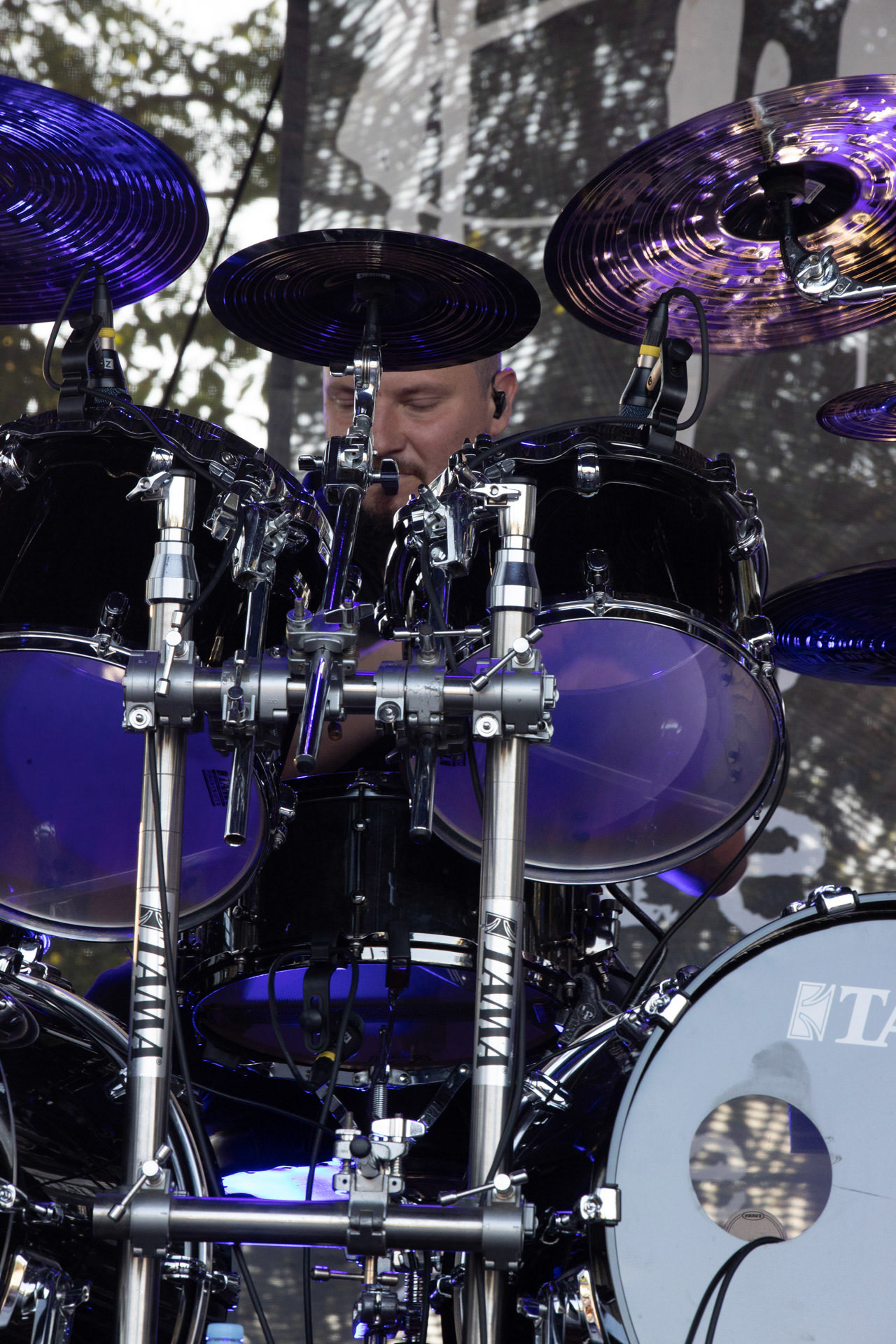 Hunter - postpandemoniczny koncert z okazji XXXV-lecia.Progresja - Gramy do Woli, Warszawa.Dariusz „Daray” Brzozowski – perkusja, Letnia Scena Progresji.fot. Andrzej Wasilkiewicz/Reporter