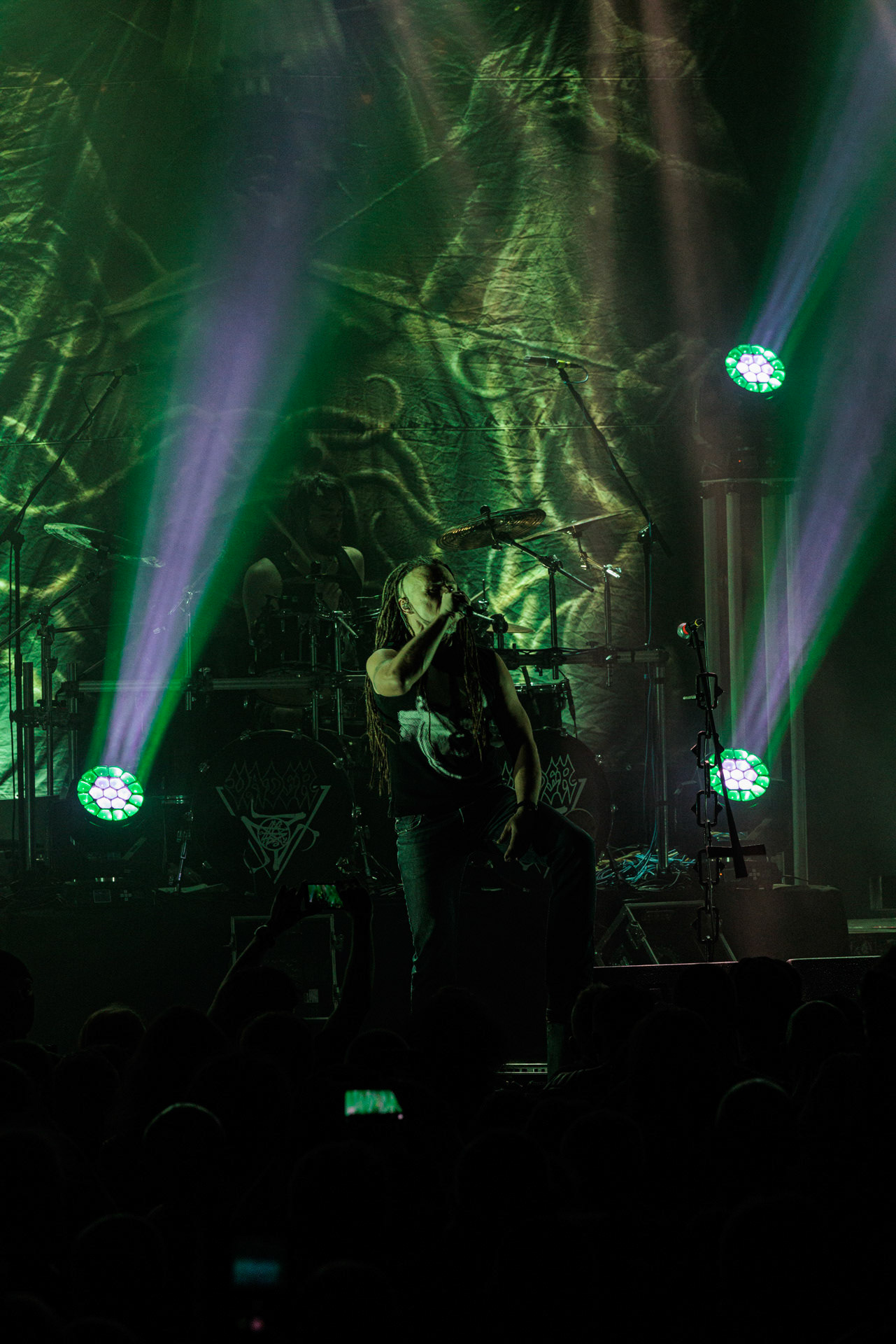 18.02.2022 - Vader - trasa Przebudzenie Tyranow koncert w warszawskiej Progresji. Goscinnie na wokalu Maciej Taff - Black River.Peter: Guitar + VocalsSpider: GuitarHal: BassKruszyna: DrumsLeft Hand Sounds, Knock Out Productions, Massive Music,fot. Andrzej Wasilkiewicz/Reporter