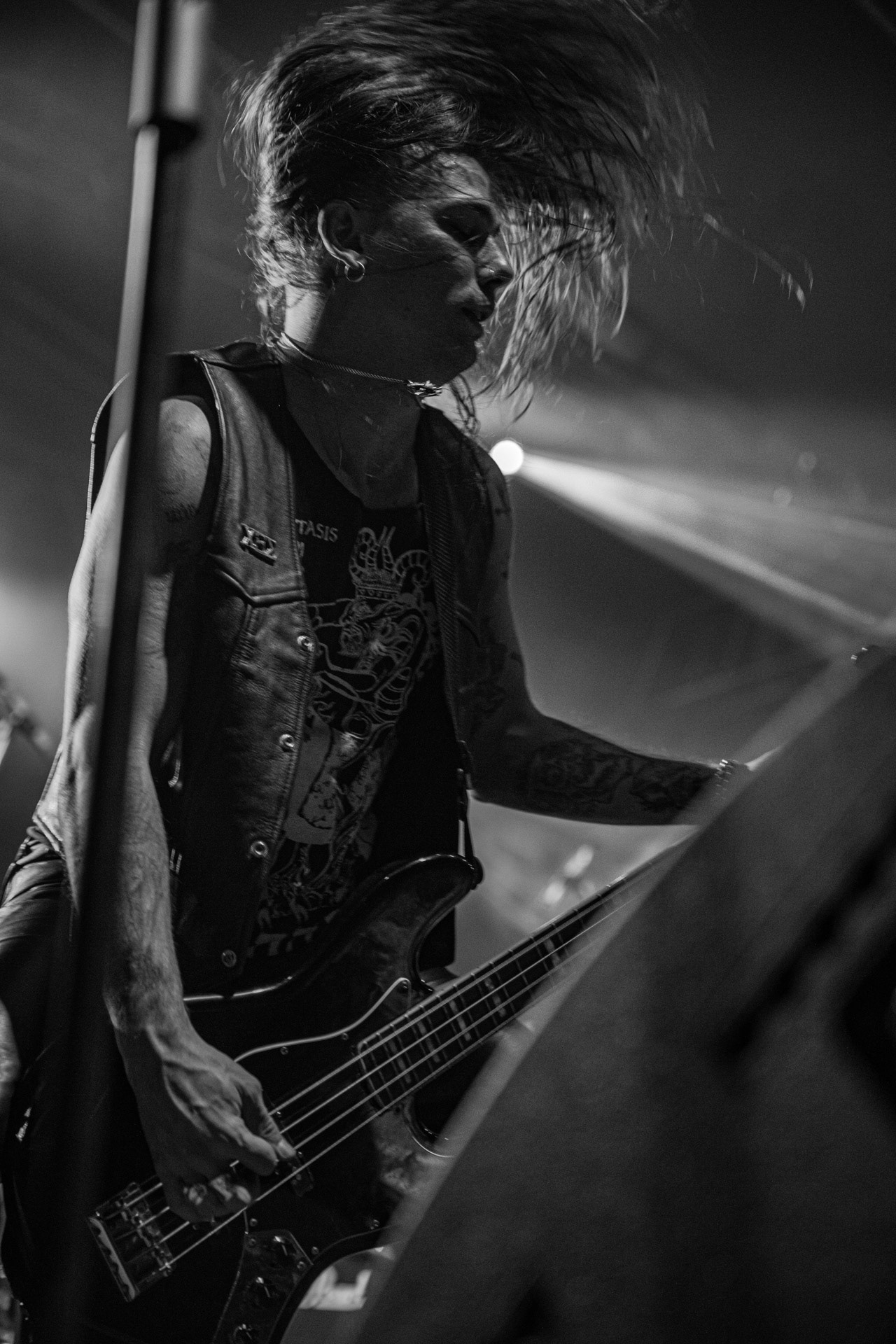 24.09.2021 koncert Rotting Christ, Warszawa, Progresja. N/z Kostas "Spades" Heliotis - gitara basowa, fot. Andrzej Wasilkiewicz/REPORTER