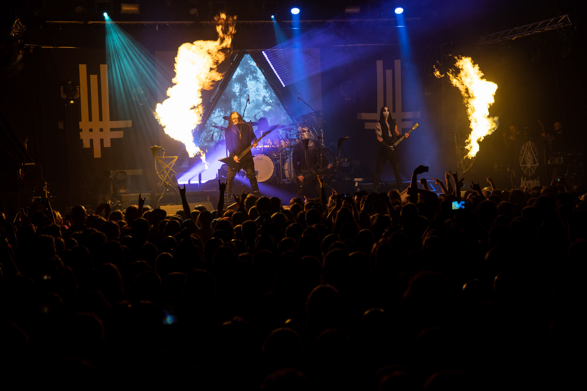 14.12.2018r. Behemoth koncert Merry Christless - Warszawa Progresja, Adam "Nergal" Darski – gitara, wokal prowadzący, 
Zbigniew "Inferno" Promiński – perkusja,
Tomasz "Orion" Wróblewski – gitara basowa, Patryk "Seth" Sztyber – gitara,  fot. Andrzej Wasilkiewicz/Reporter