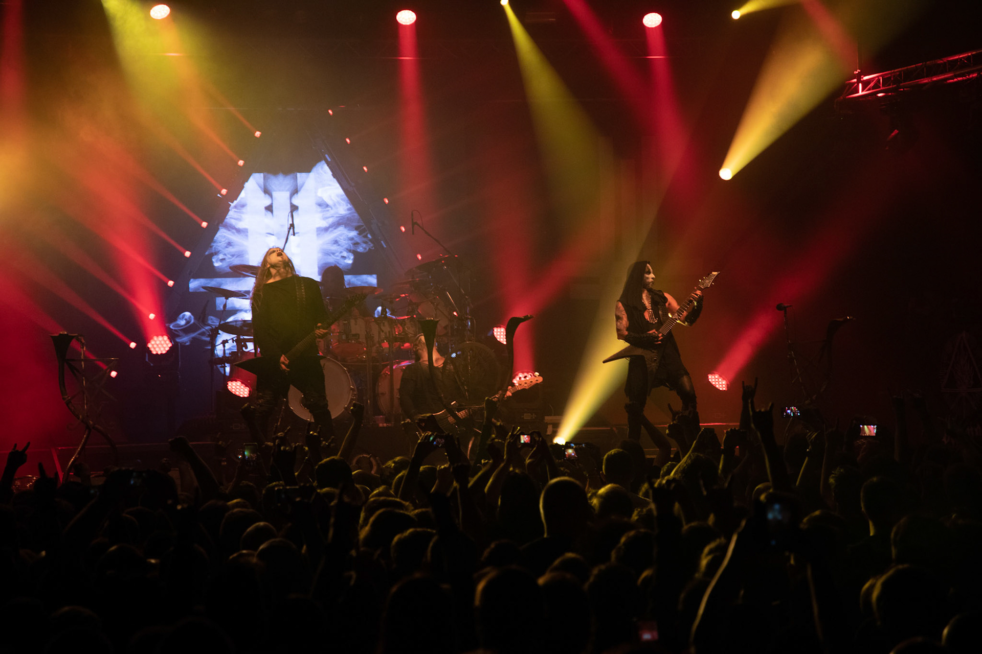 14.12.2018r. Behemoth koncert Merry Christless - Warszawa Progresja, Adam "Nergal" Darski – gitara, wokal prowadzący, 
Zbigniew "Inferno" Promiński – perkusja,
Tomasz "Orion" Wróblewski – gitara basowa, Patryk "Seth" Sztyber – gitara,  fot. Andrzej Wasilkiewicz/Reporter