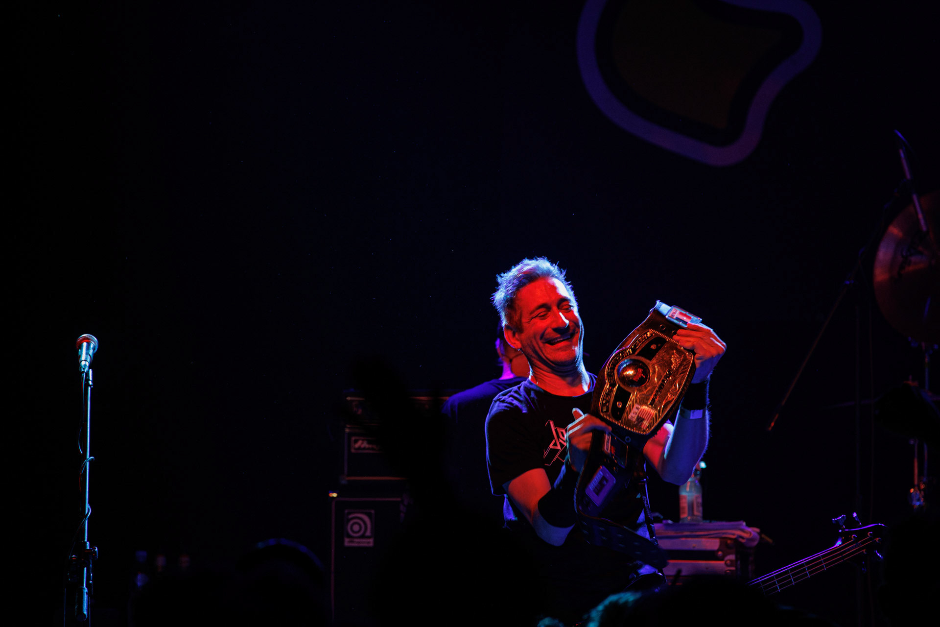 30.11.2021 koncert Dog Eat Dog - USA - hardcore, punkrock, rap, metal, hip hop, reggae, soul, funk,n/z Dave Neabore (bass), n/z John Connor (vocals), n/z Brandon Finley (drums), n/z Roger Hammerli (guitar),n/z Bozez (sax &amp; beer),koncert Warszawa, Progresja 25 lat albumu Play Games -  Dog Eat Dog.fot. Andrzej Wasilkiewicz/Reporter