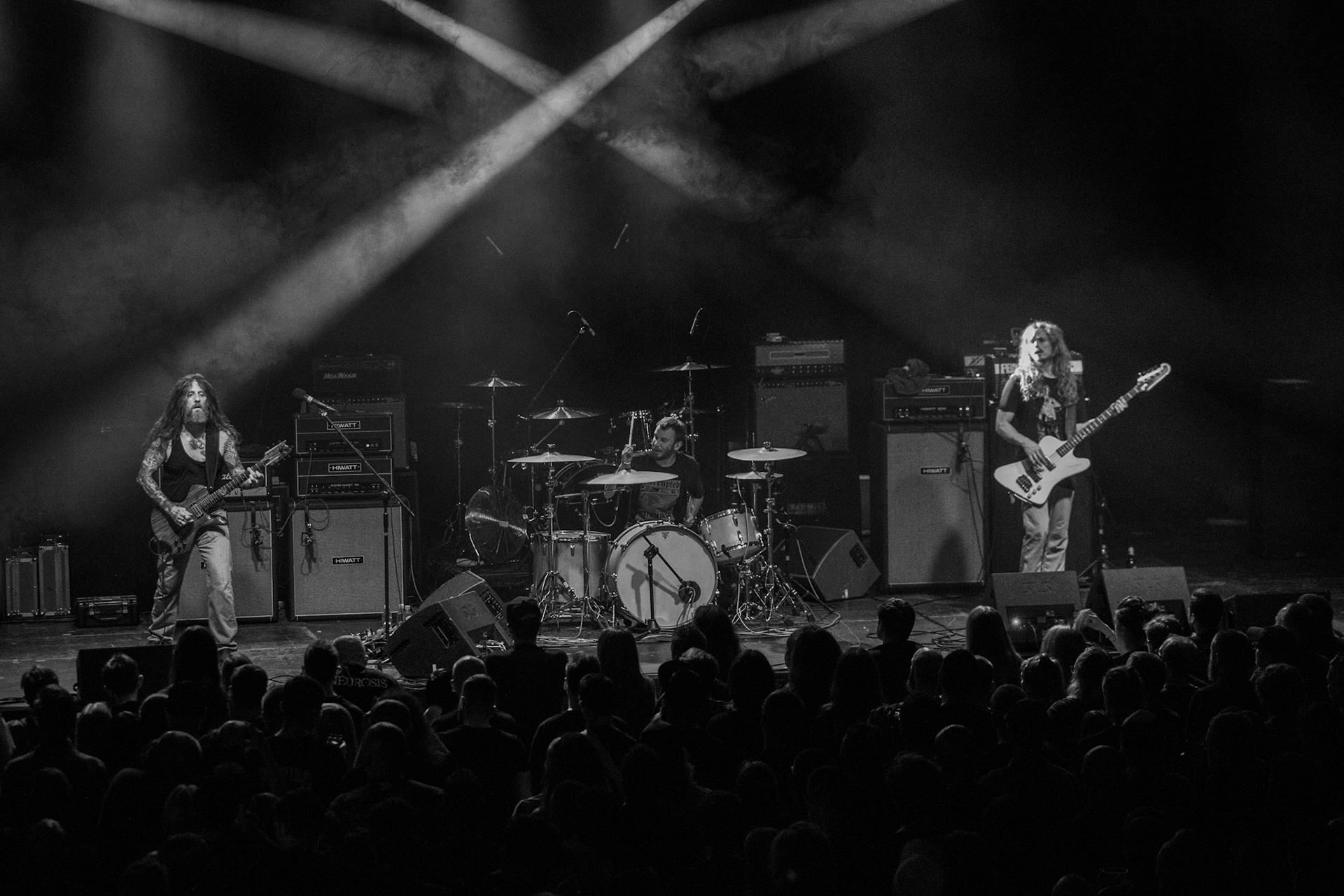 YOB - USA Eugene - Doom metal stoner metal post-metal
Mike Scheidt - wokal gitara,
Travis Foster - perkusja,
Aaron Rieseberg - bass, Produkcja Knock Out Productions, fot. Andrzej kaziq Wasilkiewicz/Reporter