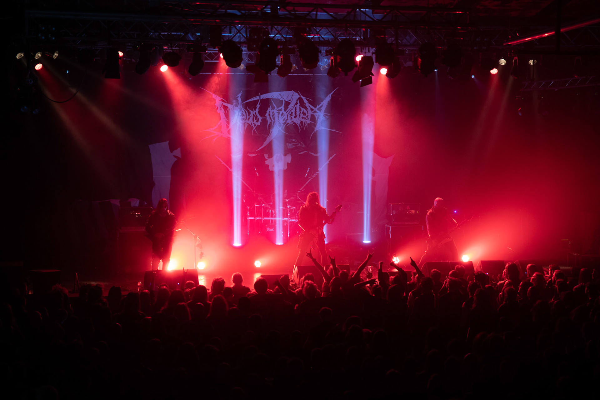 Deus Mortem - Polska, wrocławska grupa black metalowa powstała z inicjatywy gitarzysty i wokalisty Marka "Necrosodoma" Lechowskiego, warszawski koncert w Progresji odbył się w ramach europejskiej trasy koncertowej Mgły organizowany przez Left Hand Sounds, metal, blackmetal,  Andrzej Wasilkiewicz/Reporter