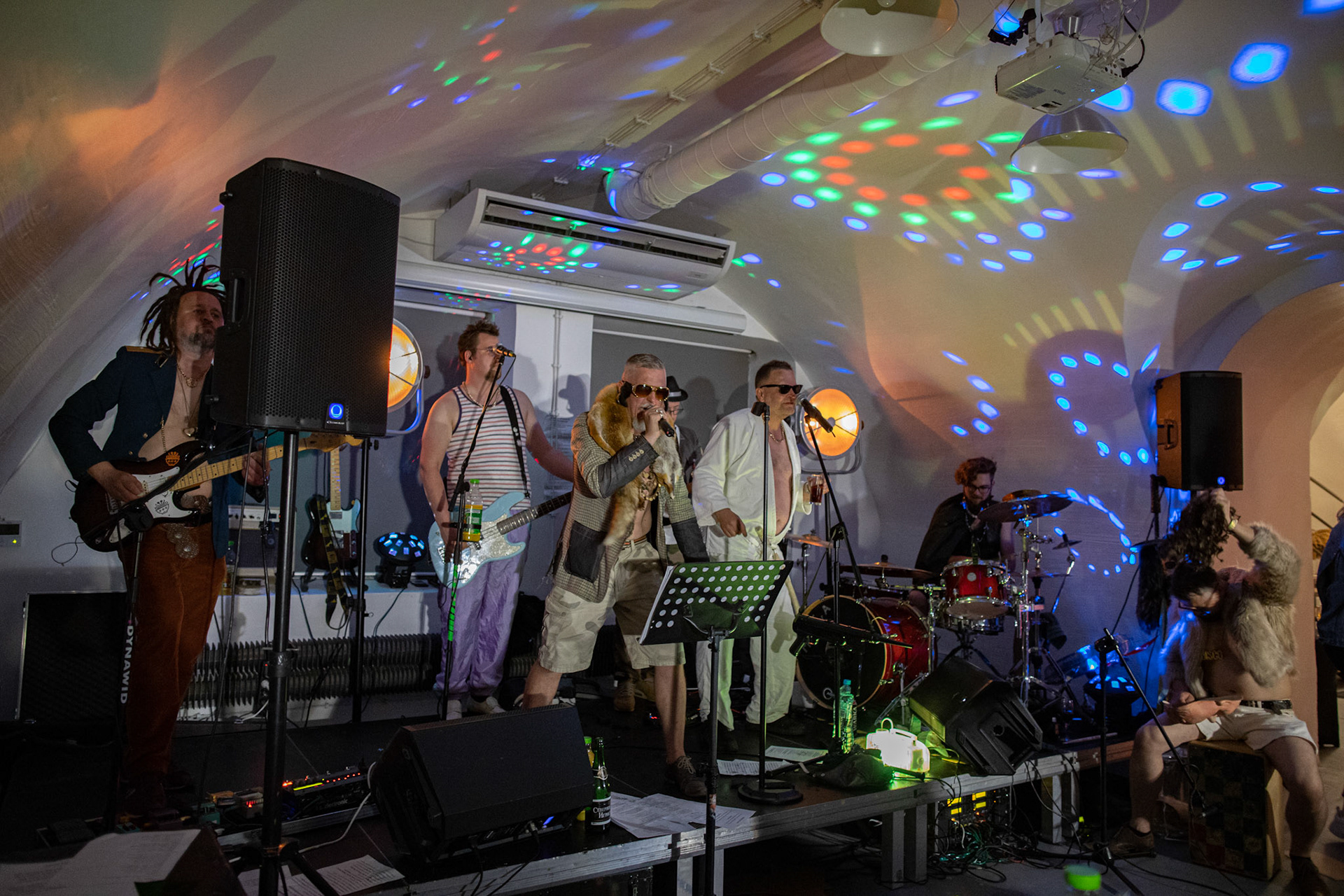 The Novorodkens, koncert w Warszawie, Dj Szneptuch – szczebiot czołowy, bas, chórki, sample, batuta i szpicrutaMagister Hitler – bas, wokaliza, chórki, gitara rytmiczna, najebkaDoktor PajHIVo – bębny, bongosy, gitara solowa, umiejętności wokalne, chórkiProfesor Gówniarz – lewizna wokalna, zwięzła i chóralna, wyprowadzanie ciosówProdziekan Pinglarz – uprawomocniony głos ścisły tudzież kantor, cytaty z brewiarzaInżynier Królewicz – gitara rytmiczna, solowa, przypowieści, świergoty i treleDocent Niedziwara – melodyka, chórki, kwilenia i jęki, odczynianie uroków, gusłaMrówka - perkusja,Hacrmistrz Gruczoł – walka z upośledzeniem, choreografia i obsługa gastronomiczna