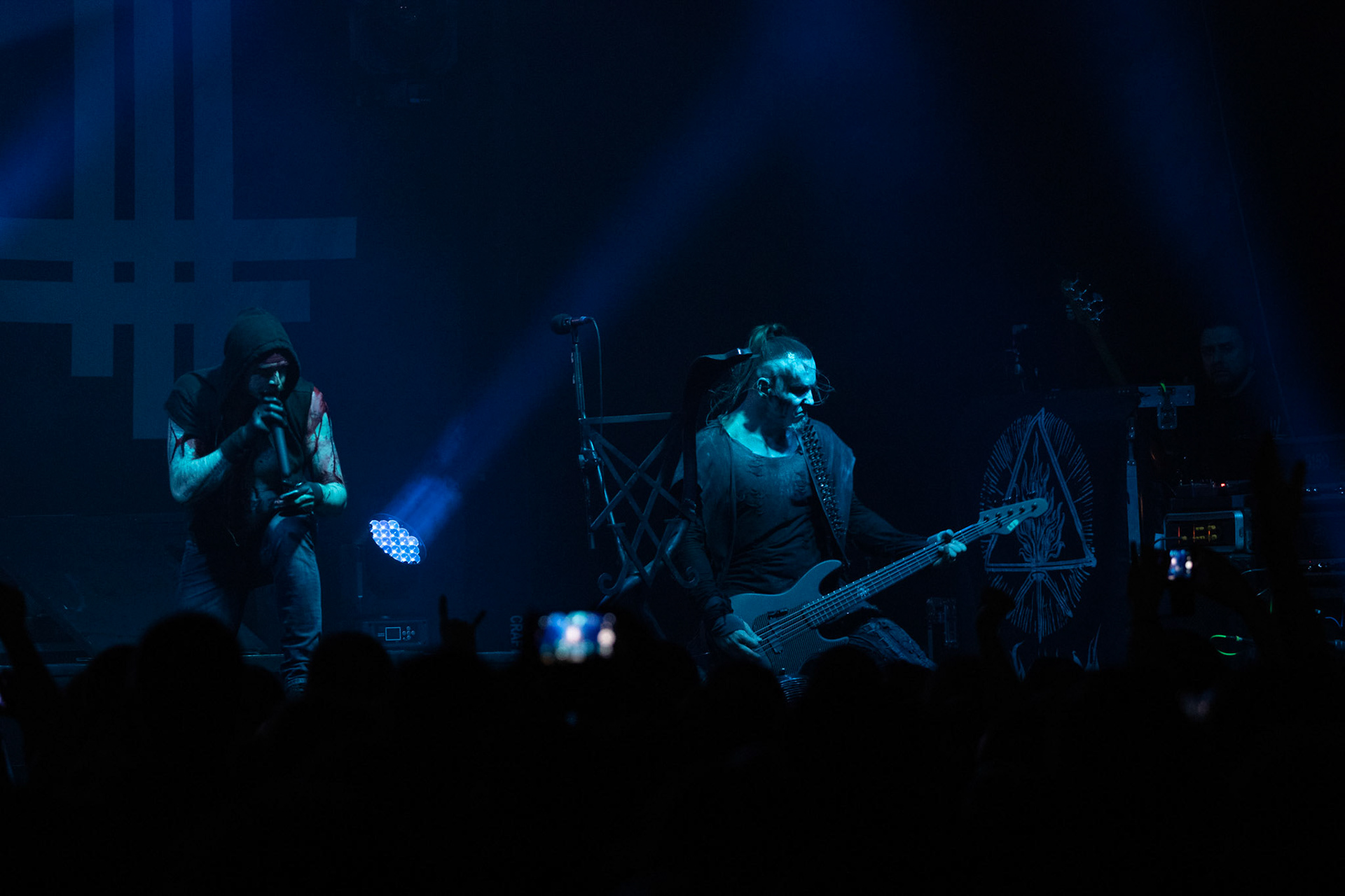 14.12.2018r. Behemoth koncert Merry Christless - Warszawa Progresja, Adam "Nergal" Darski – gitara, wokal prowadzący, 
Zbigniew "Inferno" Promiński – perkusja,
Tomasz "Orion" Wróblewski – gitara basowa, Patryk "Seth" Sztyber – gitara, Niklas Kvarforth - voc. fot. Andrzej Wasilkiewicz/Reporter