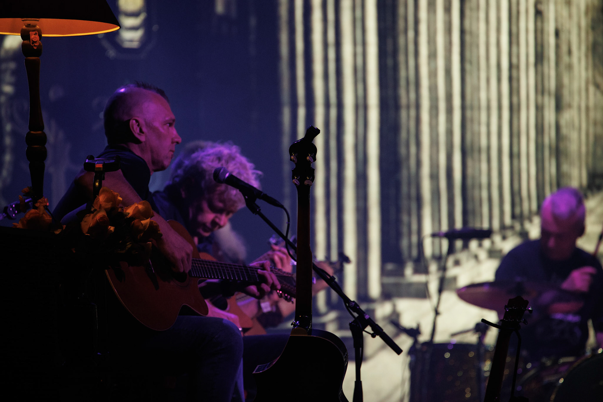 18.03.2022 KULT Akustik - koncert Warszawa klub Stodola,  n/z Kazimierz Staszewski wokal,n/z Wojciech Jablonski gitara,n/z Piotr Morawiec gitara,n/z Tomasz Goehs perkusja,Rock, rock progresywny, rock alternatywny, punk, nowa fala, polski rock.fot. Andrzej kaziq Wasilkiewicz/Reporter