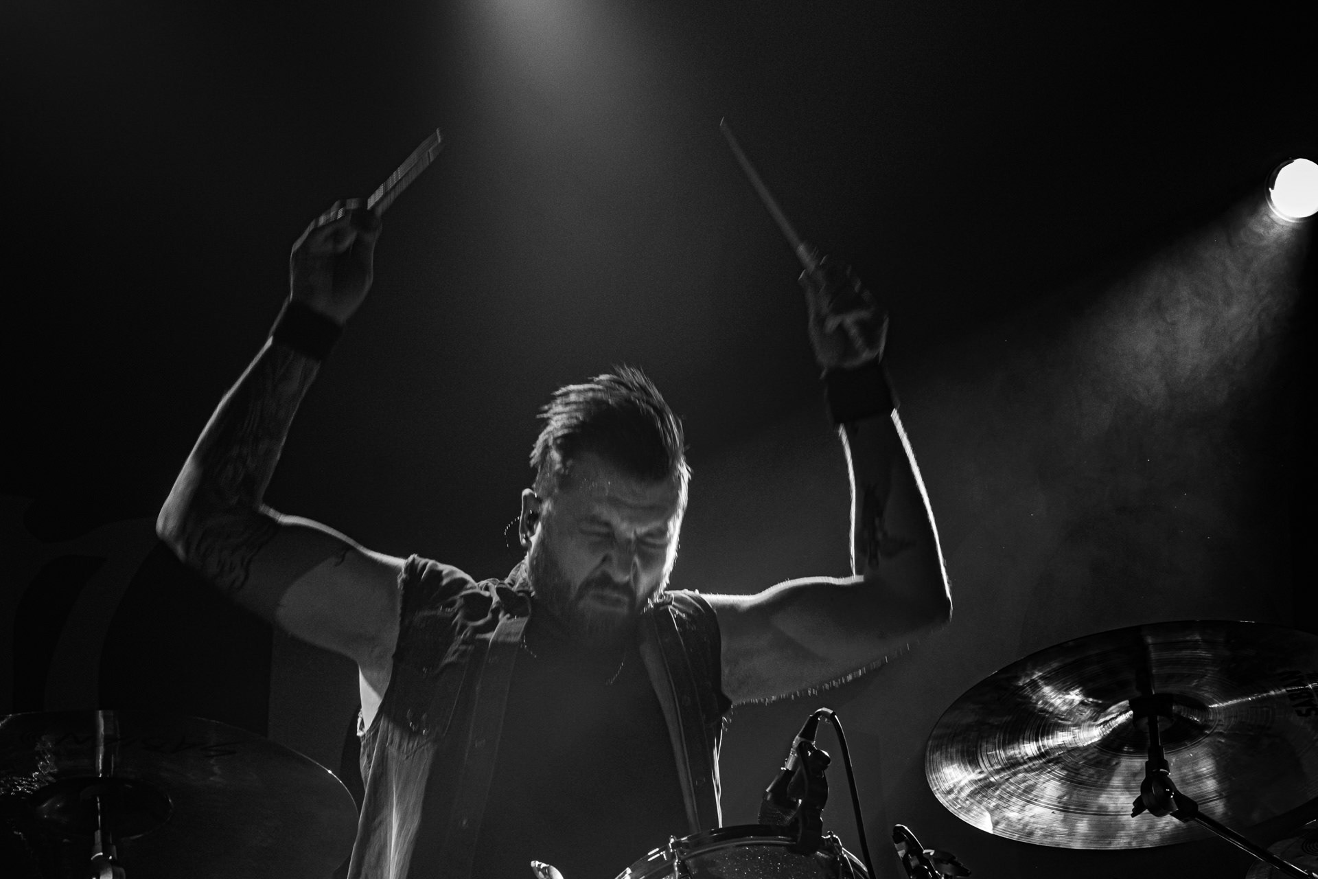 7.10.2022 Warszawski koncert Three Days Grace w klubie Progresja.Kanadyjczycy promuja nowy album EXPLOSIONS.n/z Barry Stock – gitara, n/z Brad Walst – gitara basowa, n/z Neil Sanderson – perkusja, instrumenty klawiszowe, n/z Matt Walst – wokal,Produkcja Knock Out Productions, Fot. Andrzej Wasilkiewicz/Reporter