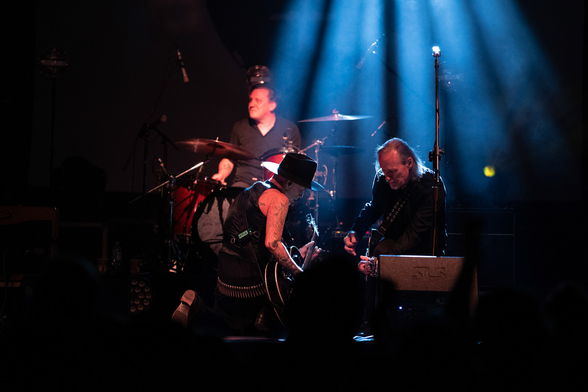 13.08.2021 koncert Me And That Man w Warszawie,Letnia scena Progresji, Gramy do Woli.n/z Adam Nergal Darski - gitara, wokal,n/z John Porter - gitara, wokal,n/z Łukasz Kumański - perkusja,n/z Matteo Bassoli - bass, wokal,n/z Sasha Boole - gitara, wokal,Fot. Andrzej Wasilkiewicz/Reporter