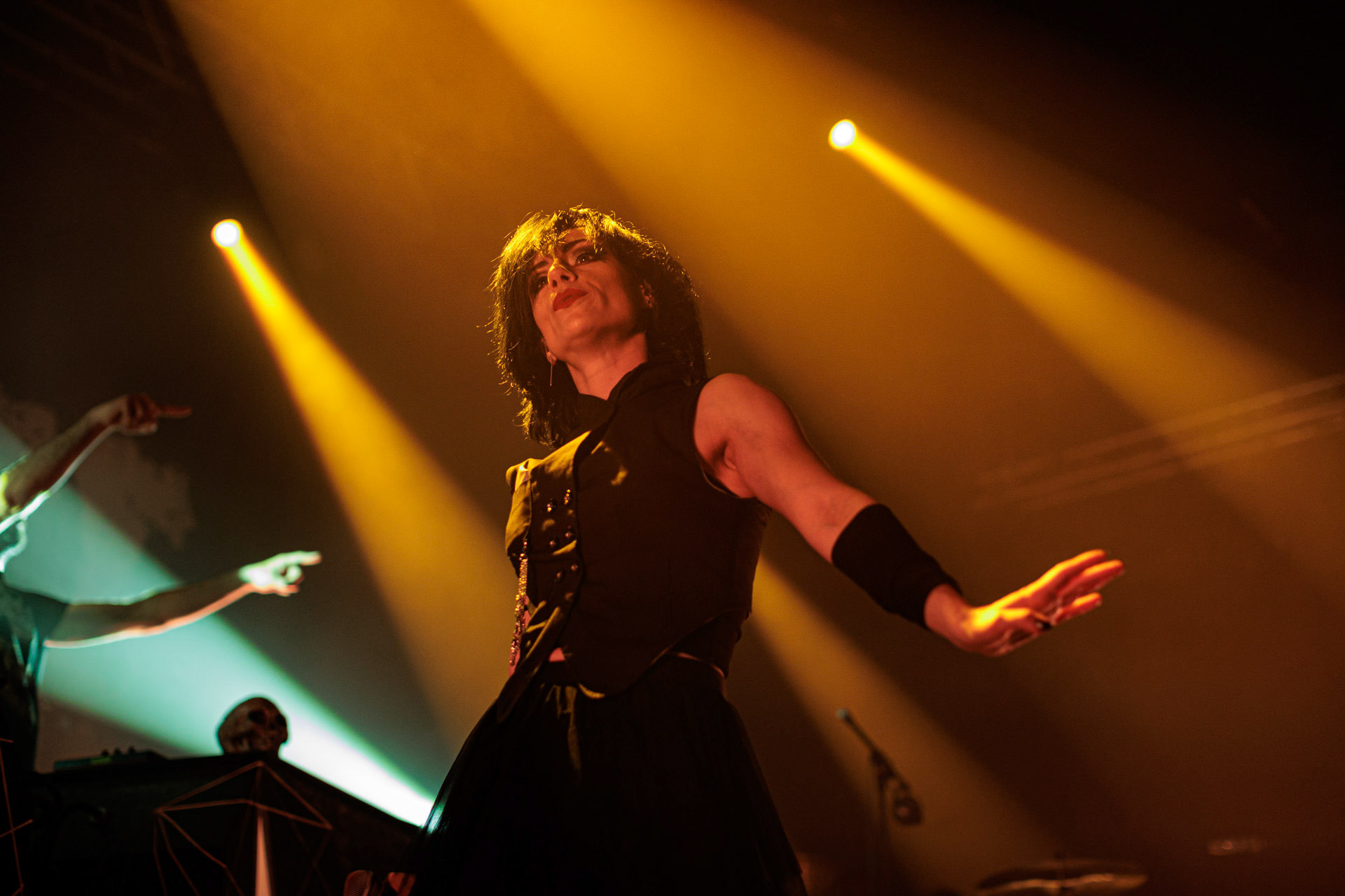 29.04.2022 Igorrr - Warszawski koncert francuskiego zespołu Gautier Serre inspirowany muzyka klasyczna, trip hopem, hip-hopem, death i black metalem, djentem, industrialem, czy tradycyjna muzyka.n/z Aphrodite Patoulidou – soprano vocals, Produkcja Knock Out Productions, klub Progresja.Wytwornia Metal Blade,fot. Andrzej Wasilkiewicz/Reporter