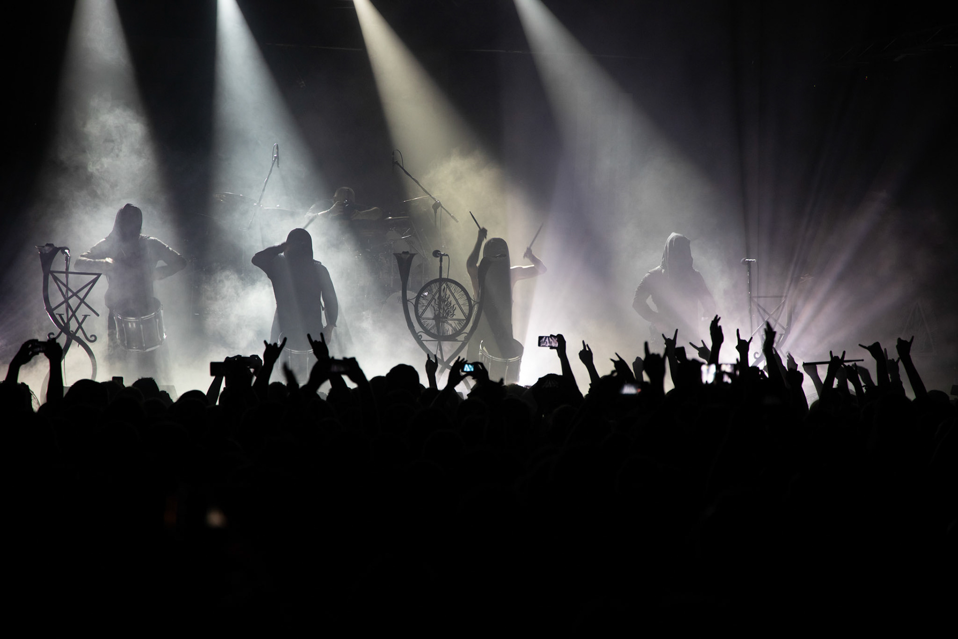 14.12.2018r. Behemoth koncert Merry Christless - Warszawa Progresja, Adam "Nergal" Darski – gitara, wokal prowadzący, 
Zbigniew "Inferno" Promiński – perkusja,
Tomasz "Orion" Wróblewski – gitara basowa, Patryk "Seth" Sztyber – gitara,  fot. Andrzej Wasilkiewicz/Reporter