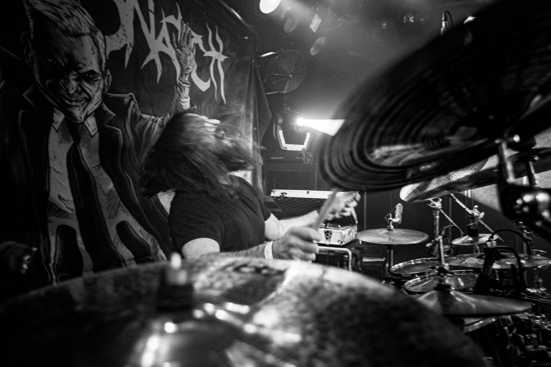 18.03.2022 VIRGIN SNATCH - INFERNALIS RESURGENTIS - Warszawski koncert zespolu VIRGIN SNATCH,thrash metal, death metal,n/z Pawel Pawulon Jaroszewicz - perkusja,fot. Andrzej Wasilkiewicz/Reporter