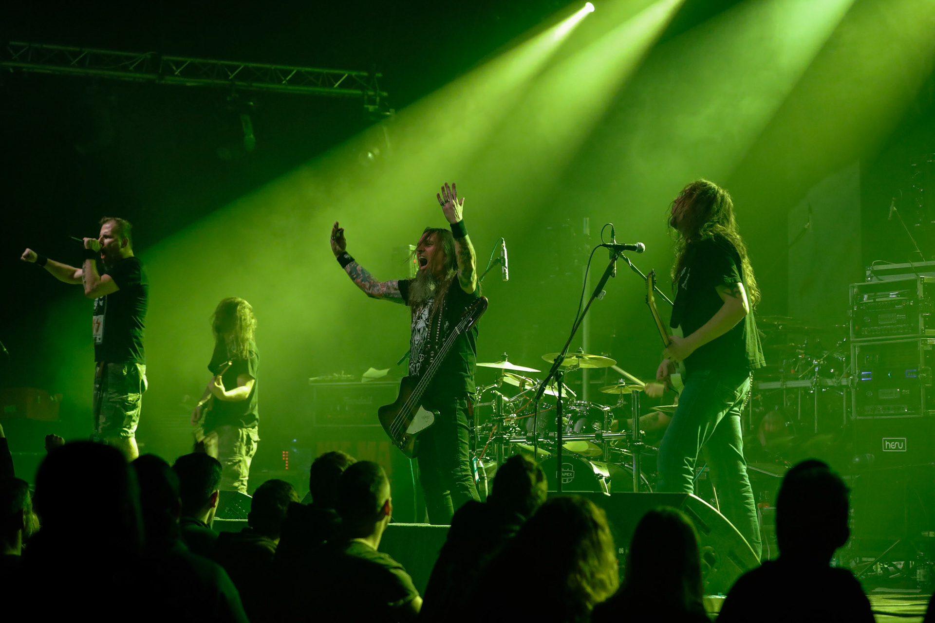 30.11.2018 Knock Out Tour 2018 - Warszawa Progresja -VIRGIN SNATCH  thrash metal, death metal,
Łukasz "Zielony" Zieliński wokal,
Grzegorz "Grysik" Bryła  gitara, 
Paweł Pasek  gitara, 
Piotr "Anioł" Wącisz  gitara basowa, 
Jacek Nowak perkusja,  fot. Andrzej Wasilkiewicz/Reporter