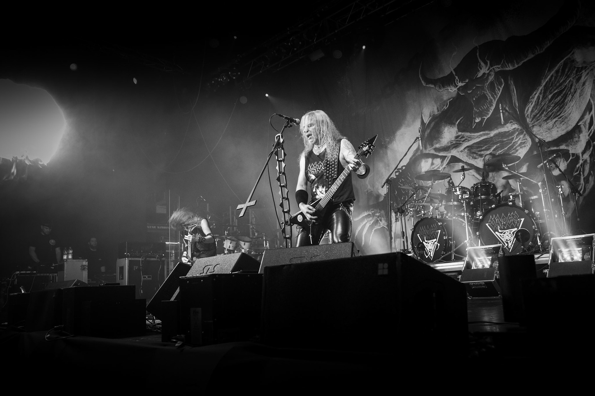 Legendy Metalu Vader - Death Metal - koncert Legendy Metalu w warszawskiej Progresji, 
Peter: Guitar + Vocals
Pajak: Guitar
Hal: Bass
James: Drums
fot. Andrzej kaziq Wasilkiewicz/Reporter