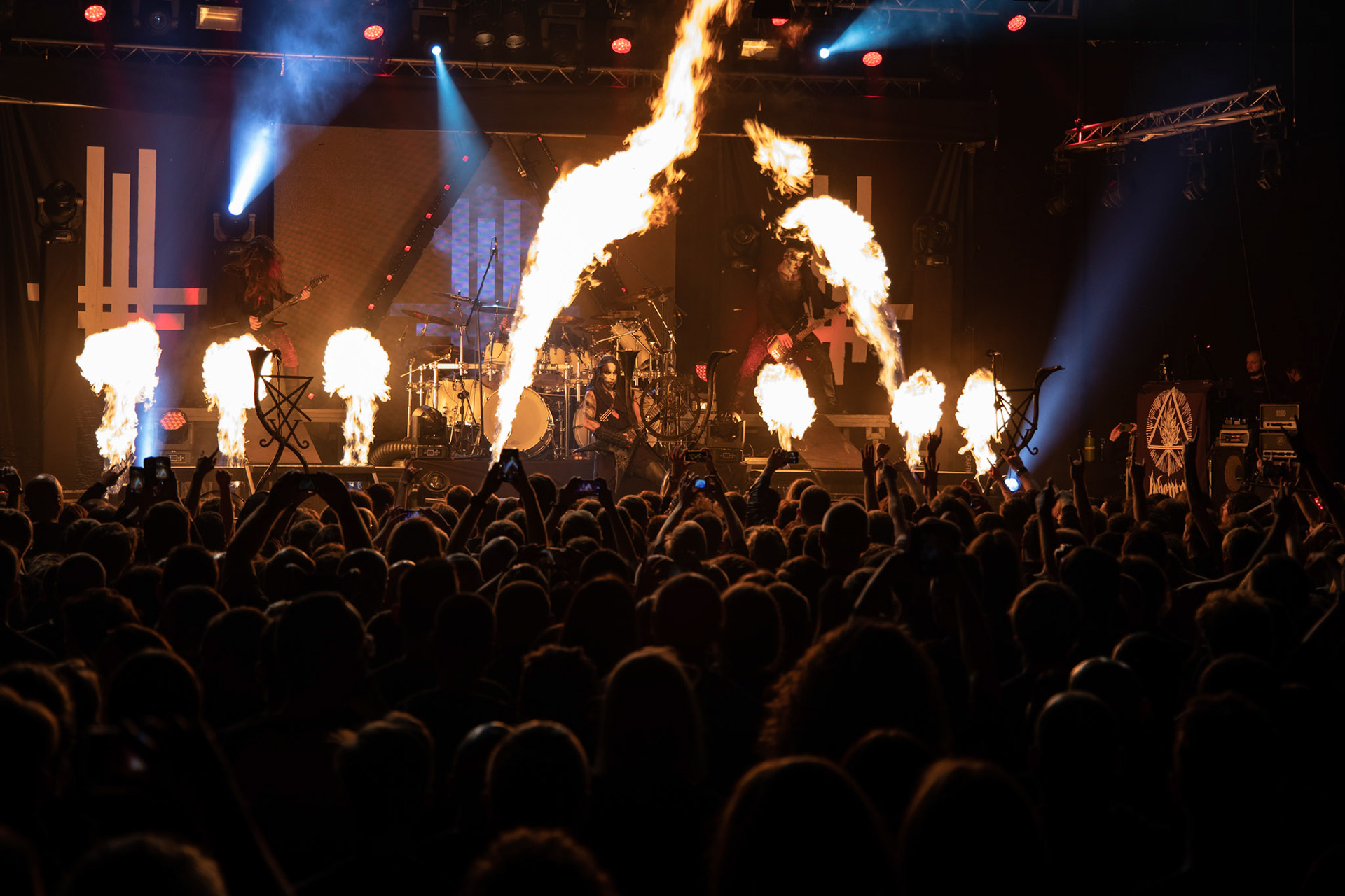 14.12.2018r. Behemoth koncert Merry Christless - Warszawa Progresja, Adam "Nergal" Darski – gitara, wokal prowadzący, 
Zbigniew "Inferno" Promiński – perkusja,
Tomasz "Orion" Wróblewski – gitara basowa, Patryk "Seth" Sztyber – gitara,  fot. Andrzej Wasilkiewicz/Reporter