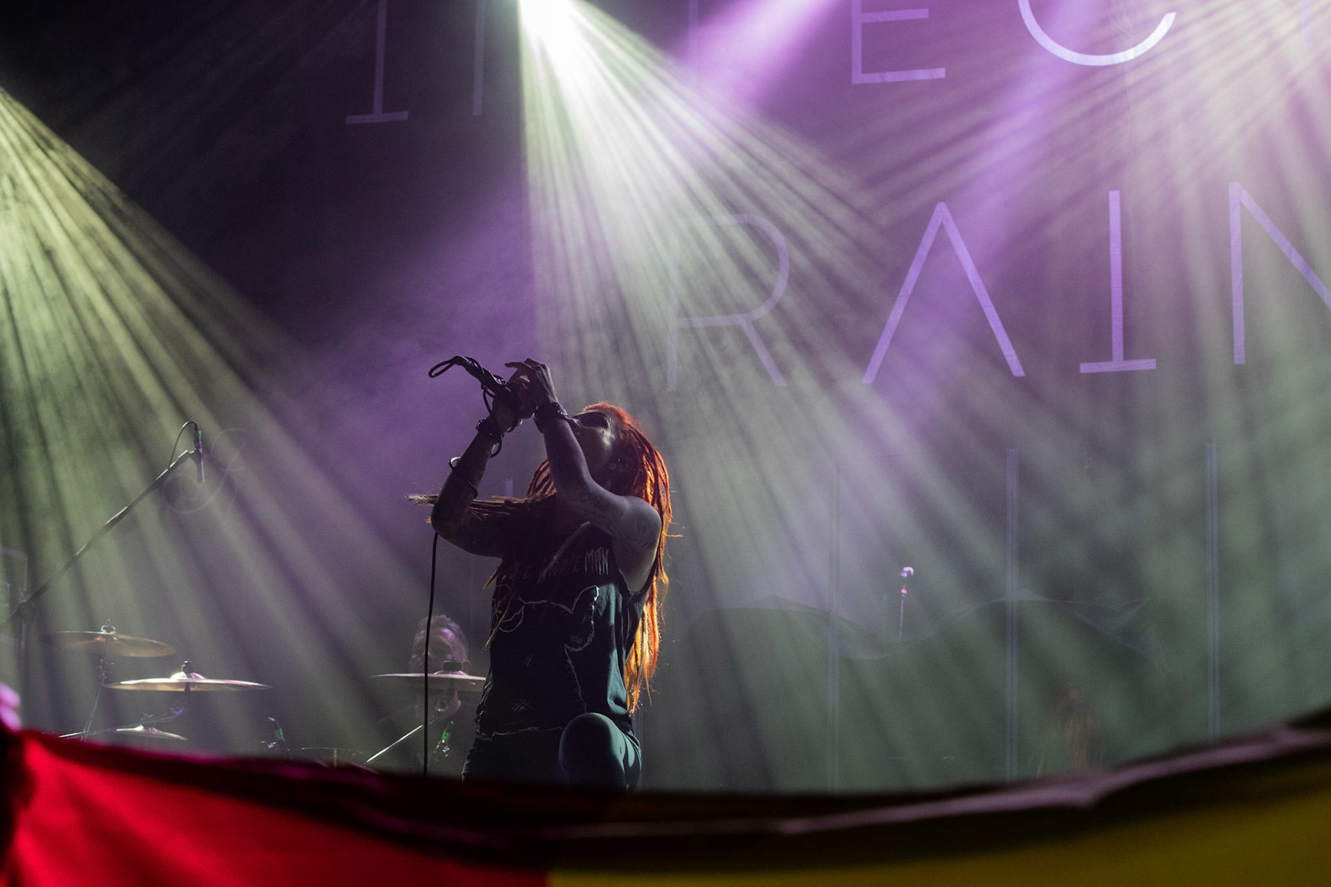 01.03.2019 Infected Rain- koncert warszawska Progresja, Infected Rain Moldovan nu metal, nu metalcore,
Vadim "Vidick" Ozhog - guitars, 
Vladimir Babici - bass, 
Serghei Babici - guitars, 
Eugen Voluta - drums,
Elena "Lena Scissorhands" Cataraga - vocals,