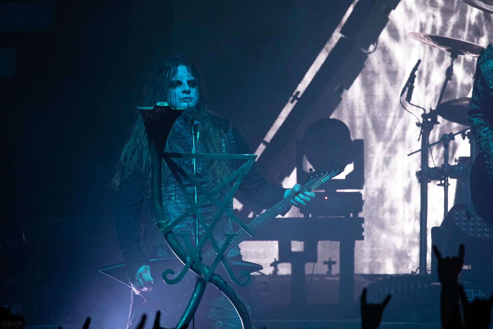 14.12.2018r. Behemoth koncert Merry Christless - Warszawa Progresja, Adam "Nergal" Darski – gitara, wokal prowadzący, 
Zbigniew "Inferno" Promiński – perkusja,
Tomasz "Orion" Wróblewski – gitara basowa, Patryk "Seth" Sztyber – gitara,  fot. Andrzej Wasilkiewicz/Reporter