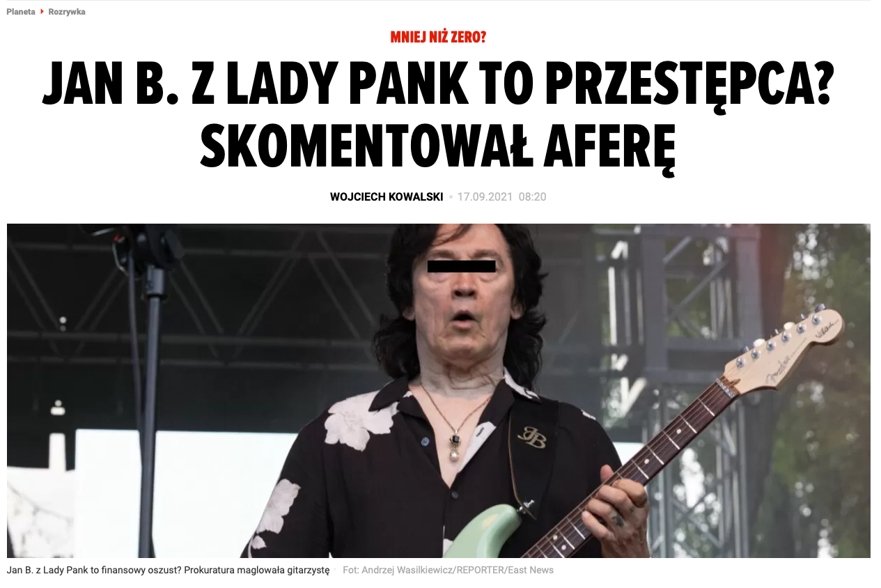 JAN B. Z LADY PANK TO PRZESTĘPCA?