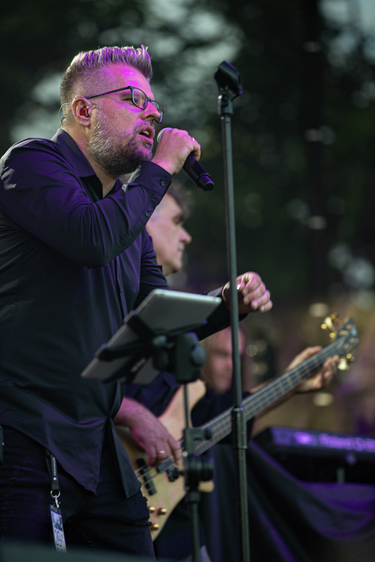 21.08.2021 koncert Collage w Warszawie,Letnia scena Progresji, Gramy do Woli.n/z Bartosz Kossowicz - wokal, Fot. Andrzej Wasilkiewicz/Reporter