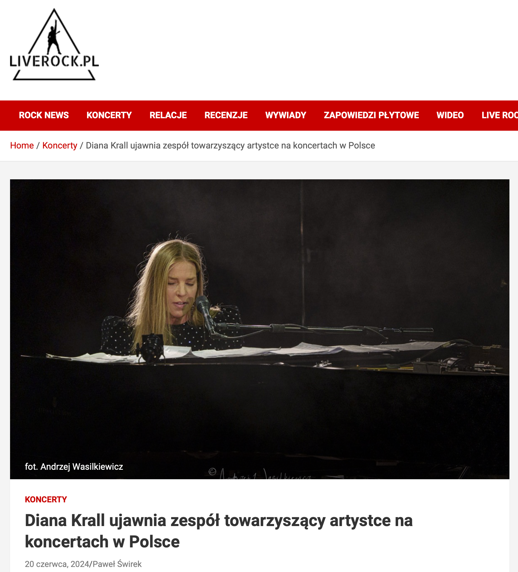 Diana Krall ujawnia zespół towarzyszący artystce na koncertach w Polsce