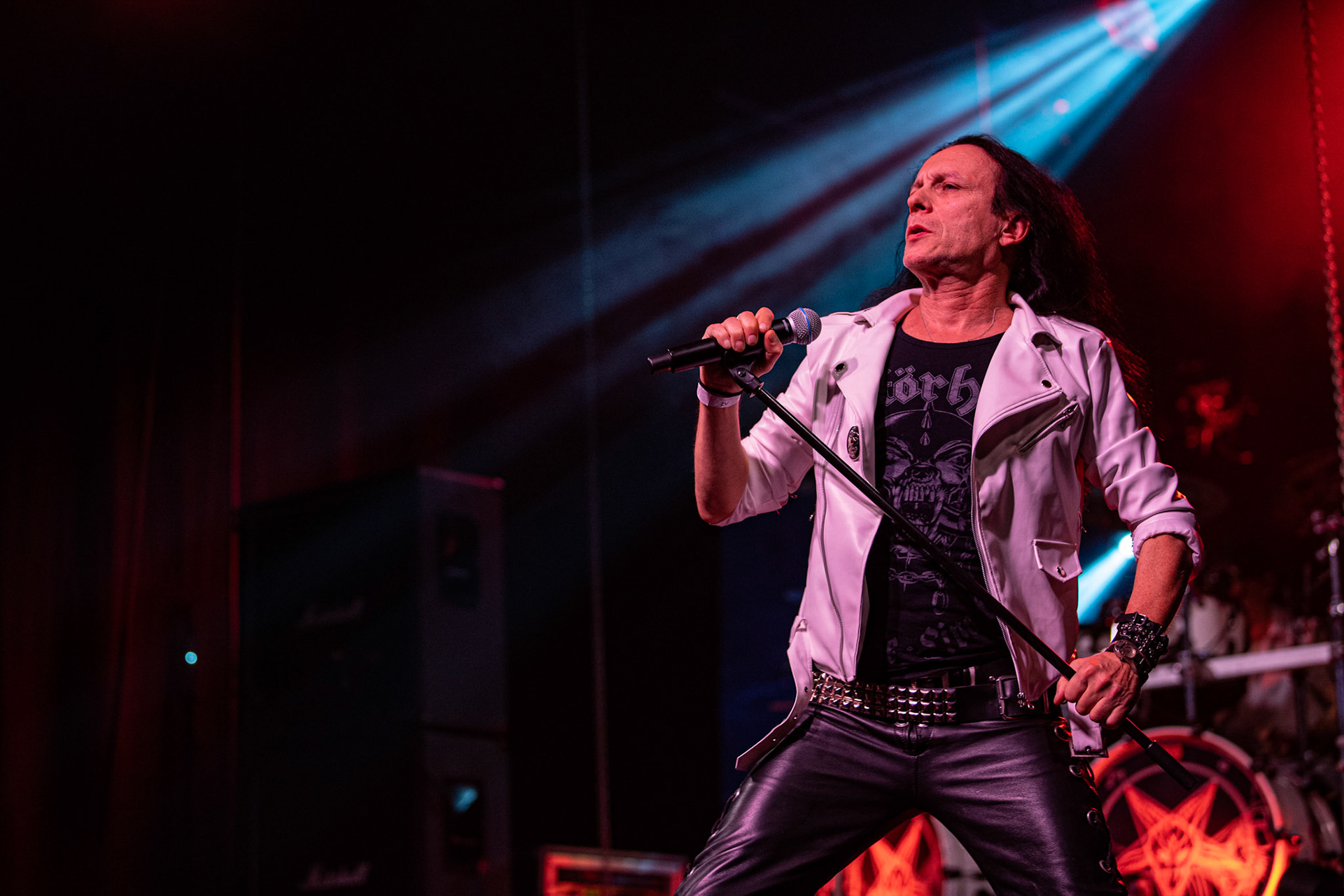 12.09.2021 - KAT i Roman Kostrzewski - koncert "Do zobaczenia w piekle" Wroclaw, Centrum Koncertowe A2.  Tomasz „Titus” Pukacki (Acid Drinkers) - wokal, fot. Andrzej kaziq Wasilkiewicz