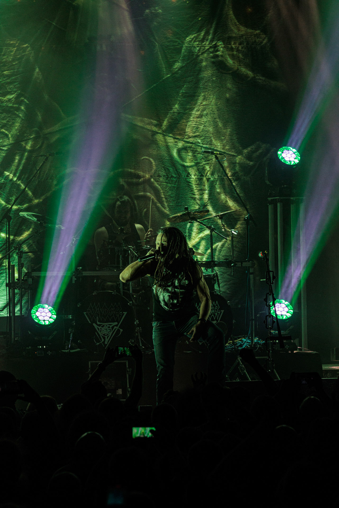 18.02.2022 - Vader - trasa Przebudzenie Tyranow koncert w warszawskiej Progresji. Goscinnie na wokalu Maciej Taff - Black River.Peter: Guitar + VocalsSpider: GuitarHal: BassKruszyna: DrumsLeft Hand Sounds, Knock Out Productions, Massive Music,fot. Andrzej Wasilkiewicz/Reporter