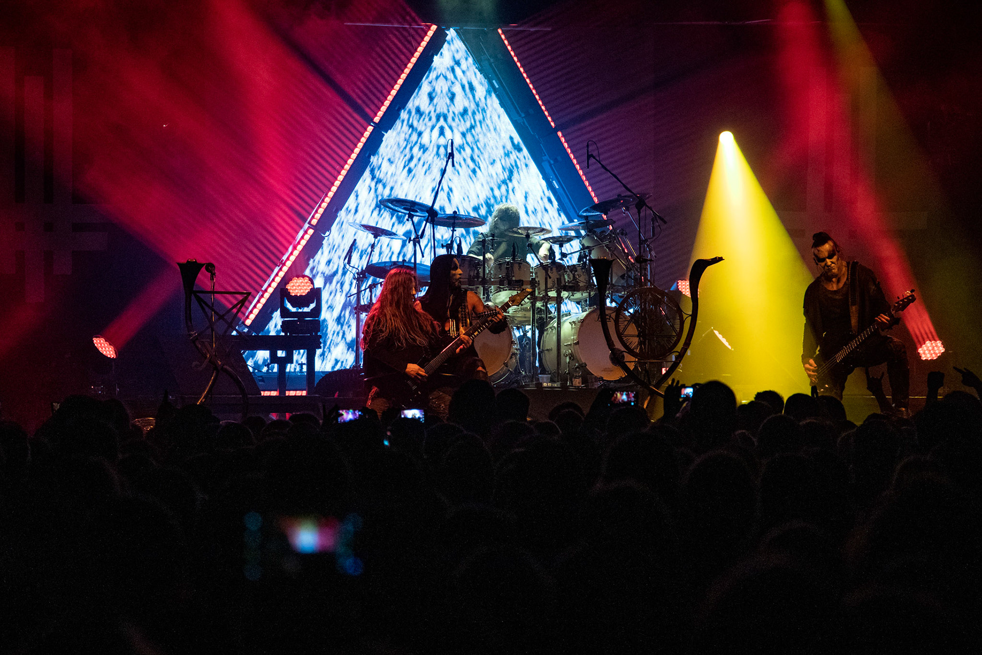 14.12.2018r. Behemoth koncert Merry Christless - Warszawa Progresja, Adam "Nergal" Darski – gitara, wokal prowadzący, 
Zbigniew "Inferno" Promiński – perkusja,
Tomasz "Orion" Wróblewski – gitara basowa, Patryk "Seth" Sztyber – gitara,  fot. Andrzej Wasilkiewicz/Reporter