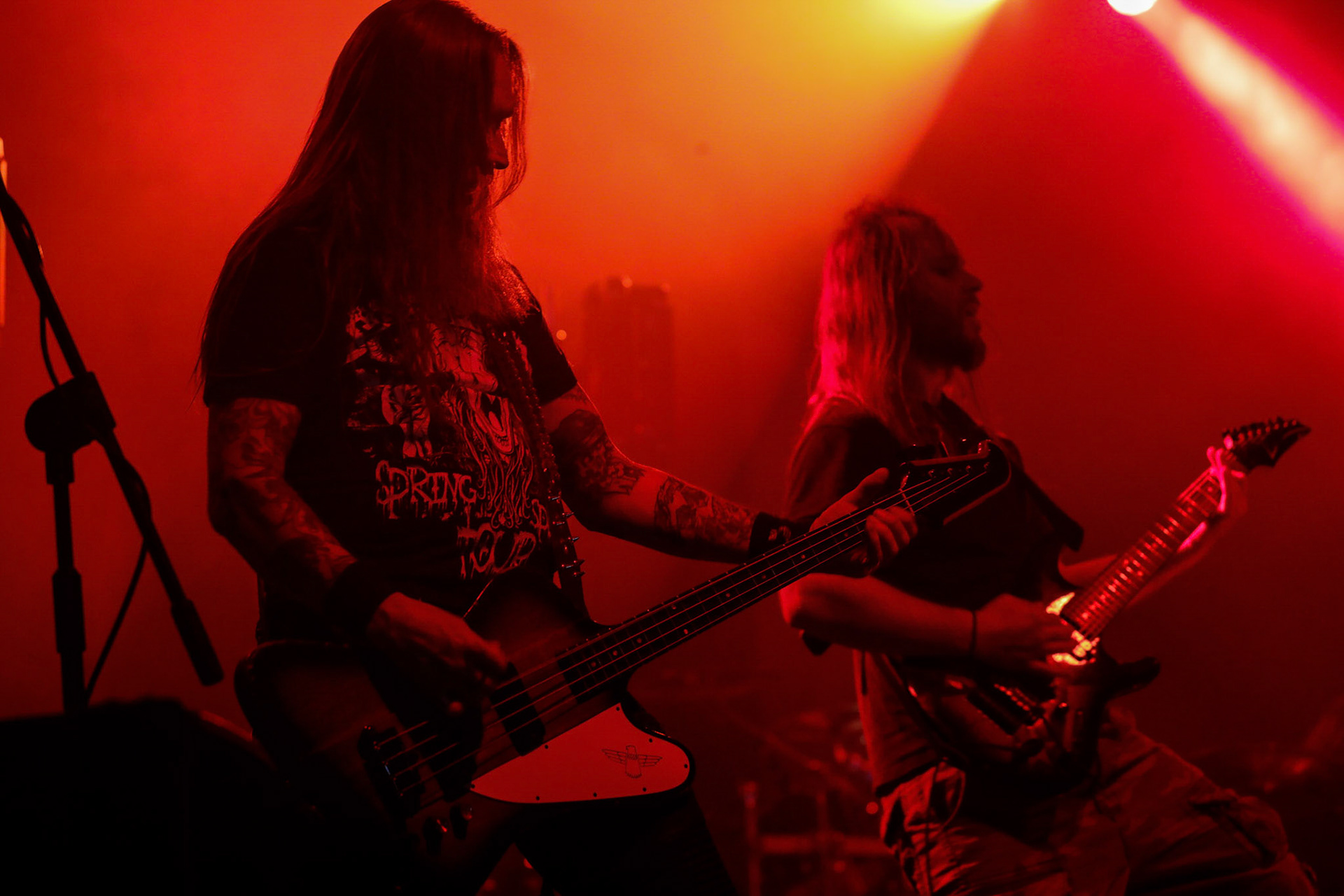 30.11.2018 Knock Out Tour 2018 - Warszawa Progresja -VIRGIN SNATCH  thrash metal, death metal,
Łukasz "Zielony" Zieliński wokal,
Grzegorz "Grysik" Bryła  gitara, 
Paweł Pasek  gitara, 
Piotr "Anioł" Wącisz  gitara basowa, 
Jacek Nowak perkusja,  fot. Andrzej Wasilkiewicz/Reporter