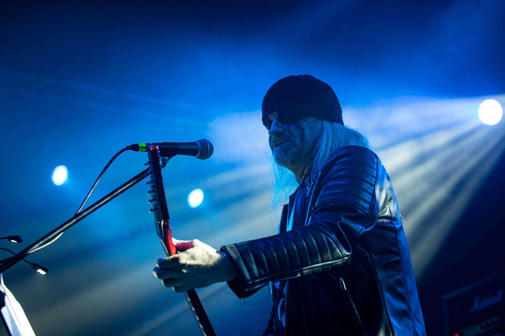 15.12.2019 koncert szwajcarów z Hellhammer: Triumph of Death, Merry Christless 2019, Warszawa Klub Progresja,
zespół Thomasa Gabriela Fishera, black metal, death metal, 
n/z Thomas Gabriel Fisher wokal gitara,
New Aeon Musick, Knock Out Productions
fot. Andrzej Wasilkiewicz/REPORTER