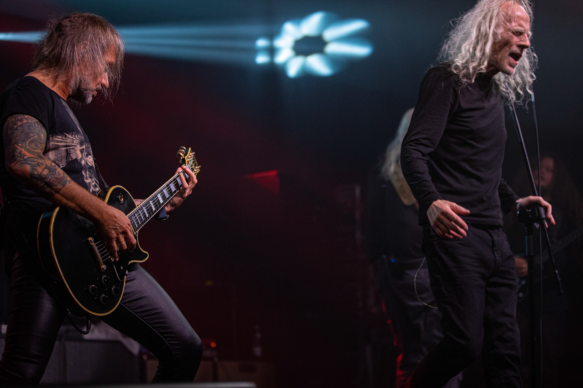 12.09.2021 - KAT i Roman Kostrzewski - koncert "Do zobaczenia w piekle" Wroclaw, Centrum Koncertowe A2.  Jarek „Gronos” Gronowski (Dragon, ex-Kat),fot. Andrzej kaziq Wasilkiewicz